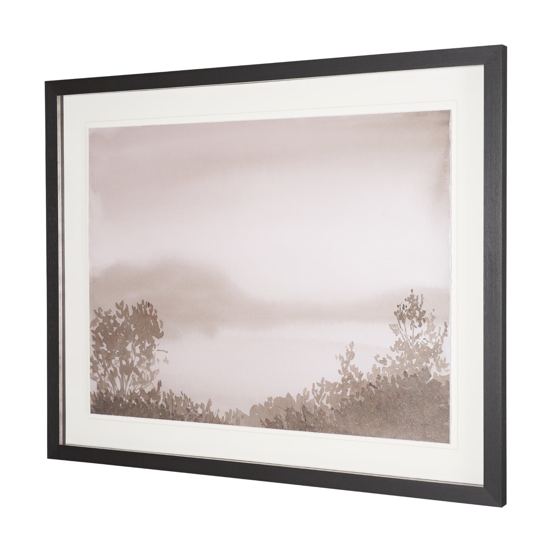 Lowland Fog by Mercana Studio Hand-Embellished Textured Framed Artwork Matted under Glass — product photograph