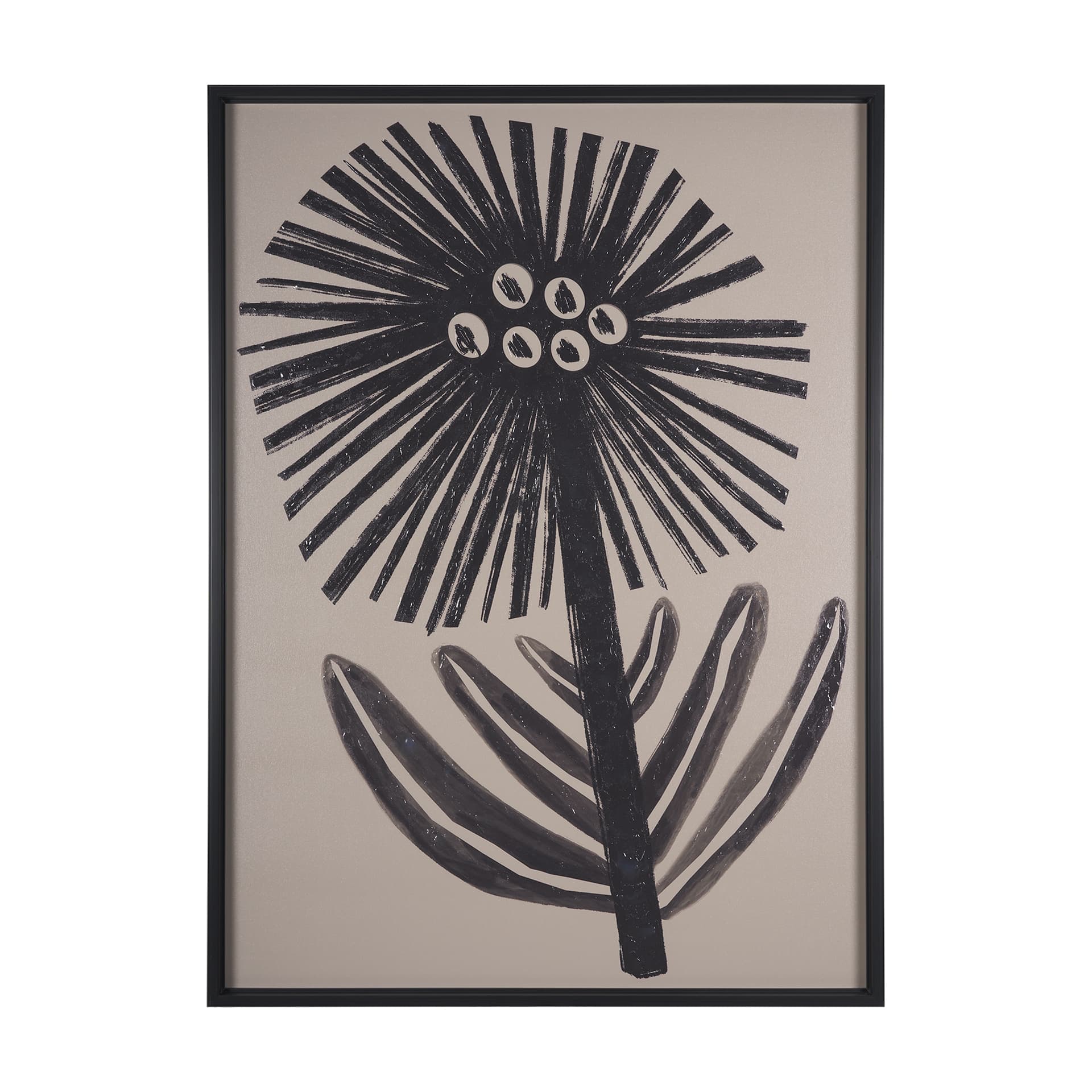Simple Floral-Bloom by Mercana Studio a Hand Embellished Textured Framed Art Print — product photograph