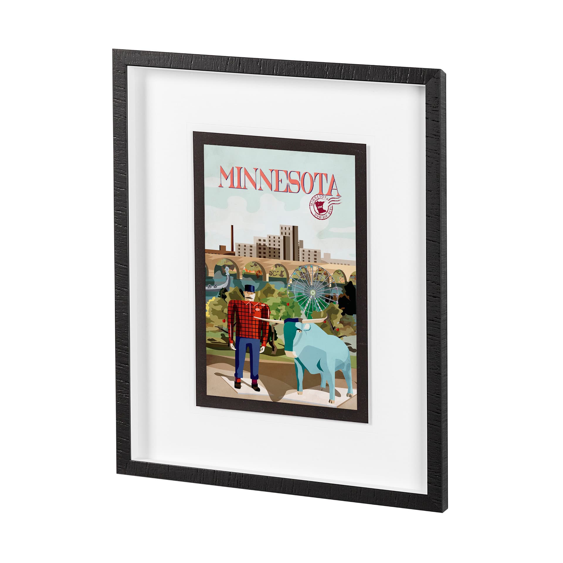 Minnesota Go USA (M) by Mercana Studio a Framed Art Print Matted under Glass — product photograph
