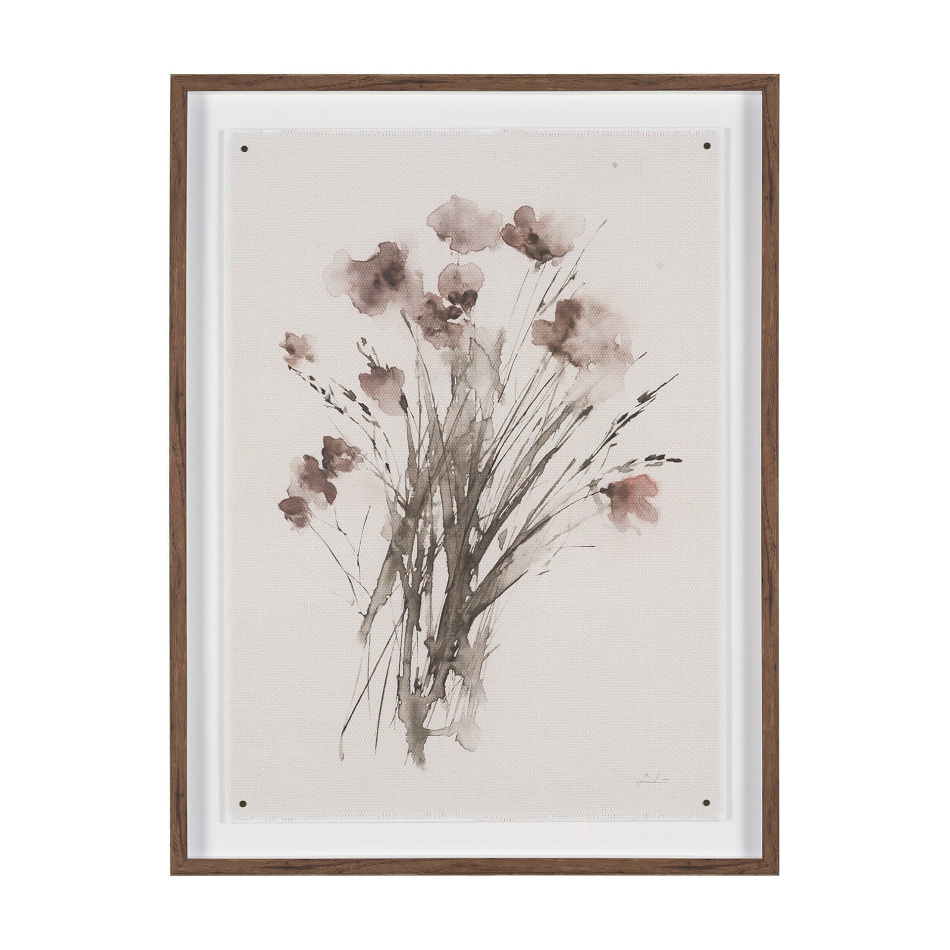 Floral Impressions II by Melody Ducharmea Hand Embellished Framed Print under Glass — product photograph