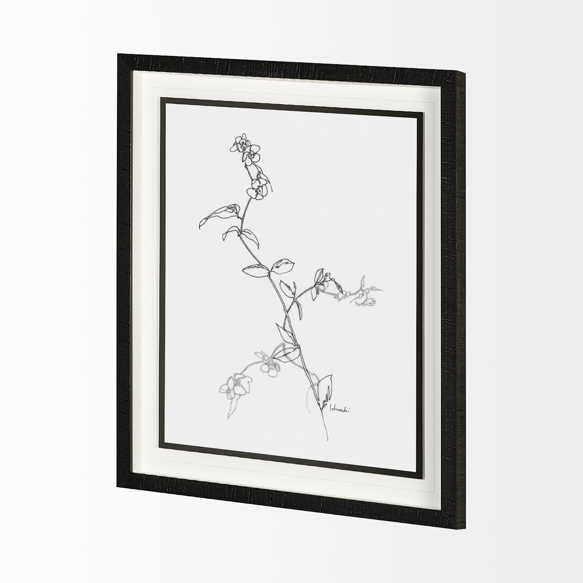 Arrangement V by Hiraki a Framed Art Print Matted under Glass — product photograph