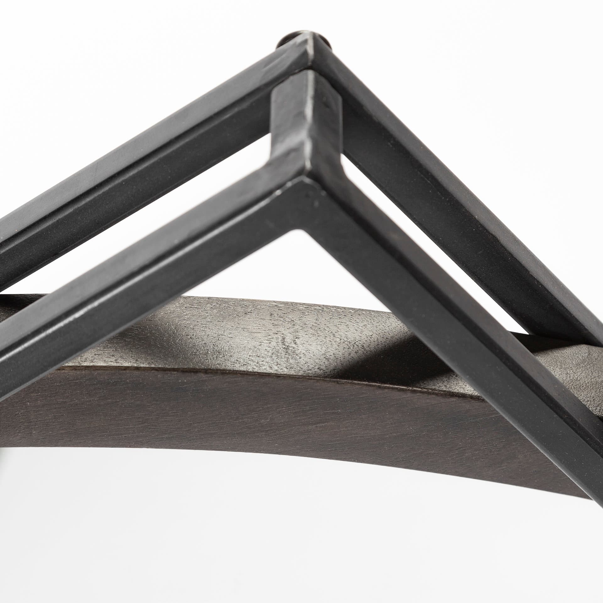 Norbert 46" Round-Square Black Wood/Metal Frame Mirror — product photograph