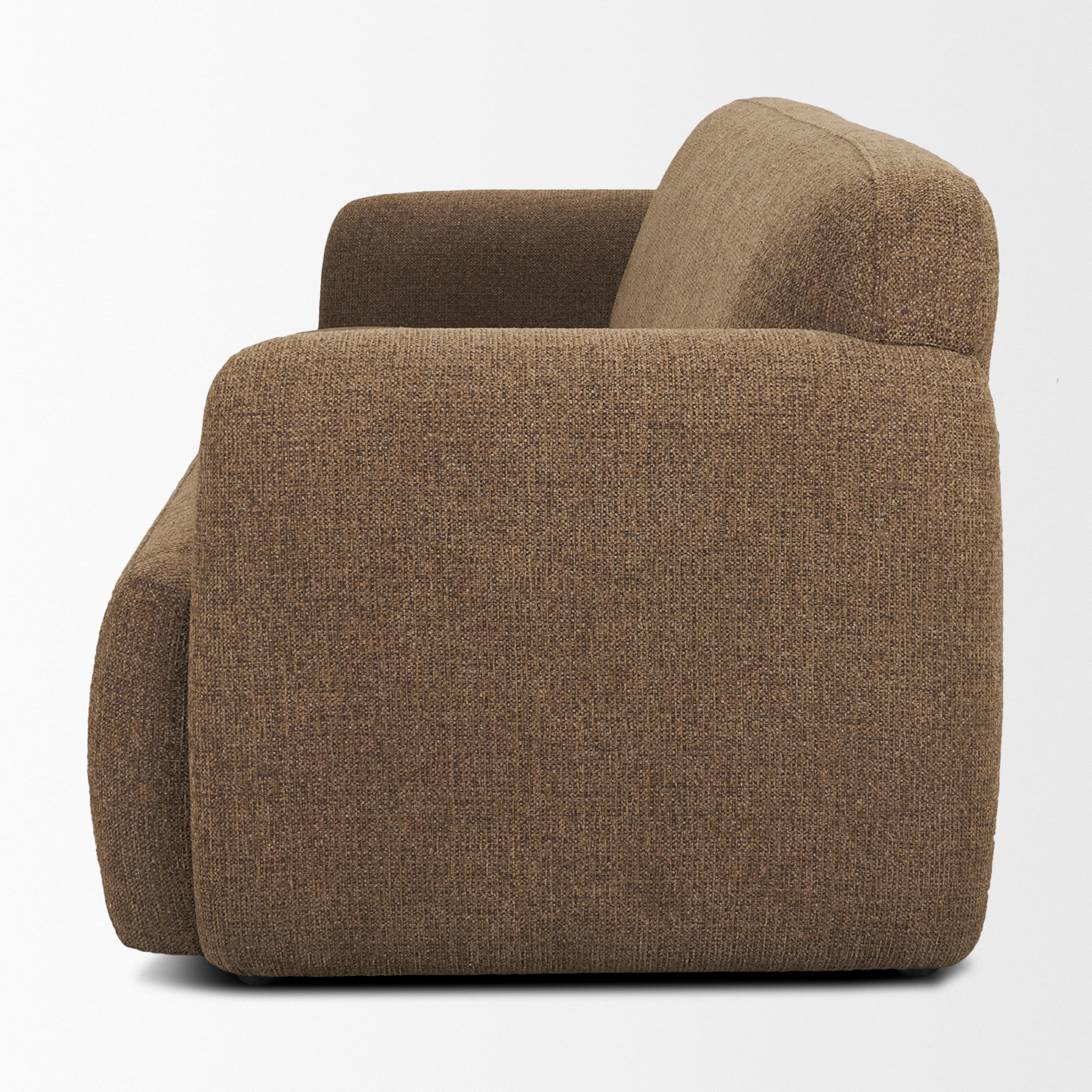 Saga Textured Brown Plush Fabric 3 Seater Sofa — product photograph
