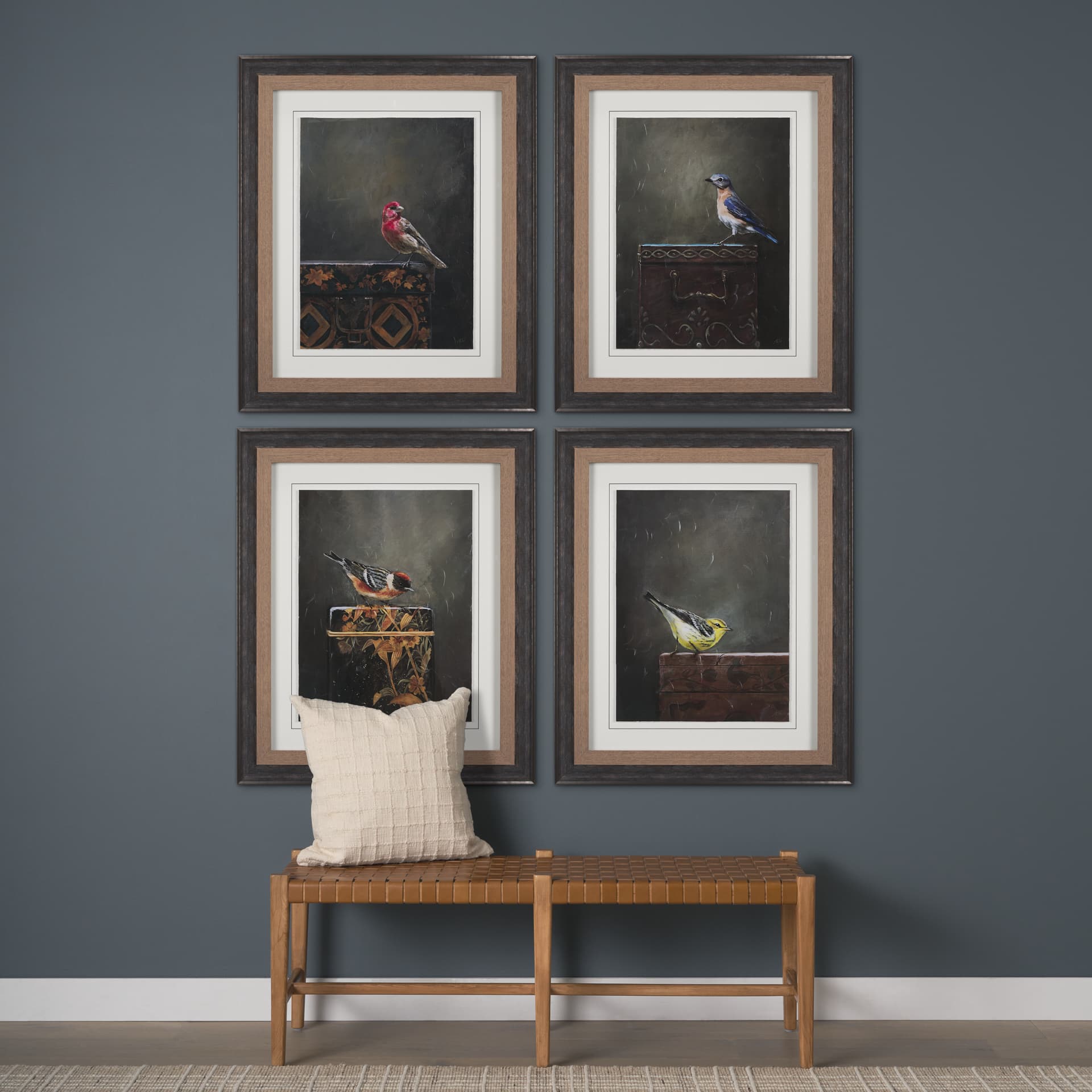 Graceful Poise IV (Blackburnian Warbler) — in a styled room