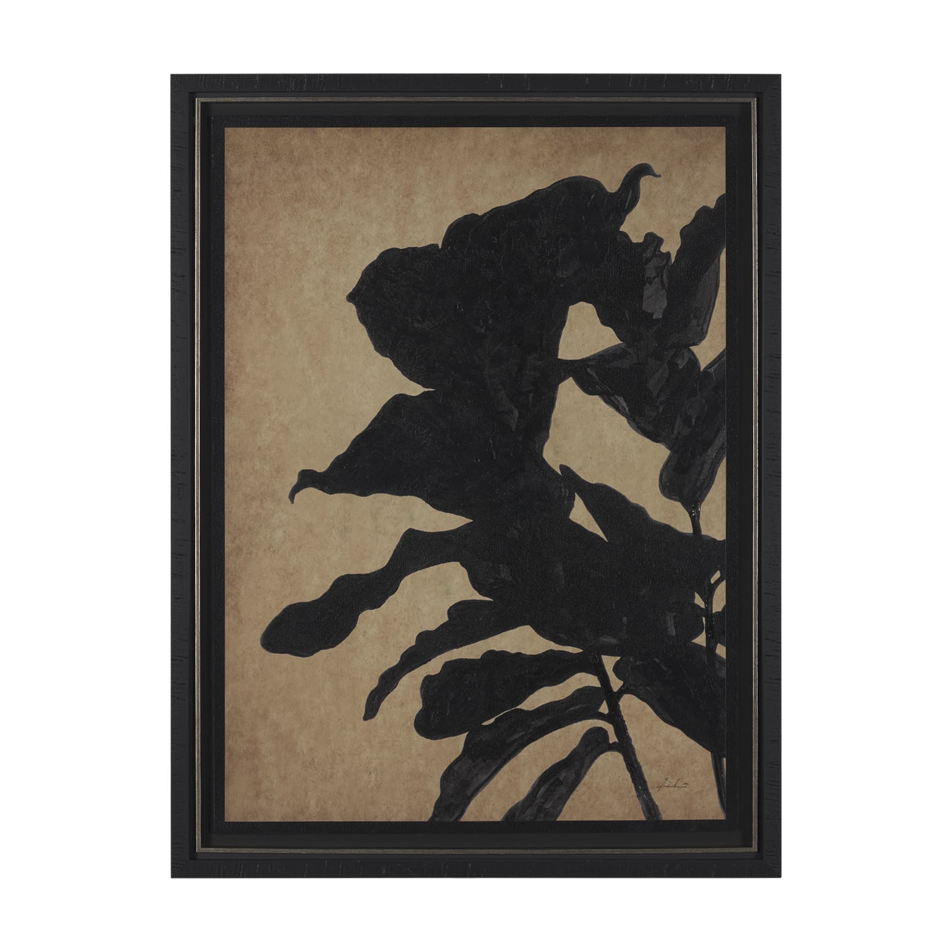 Ficus Silhouette I by Mercana Studio a Hand Embellished Framed Art Print Matted under Glass — product photograph