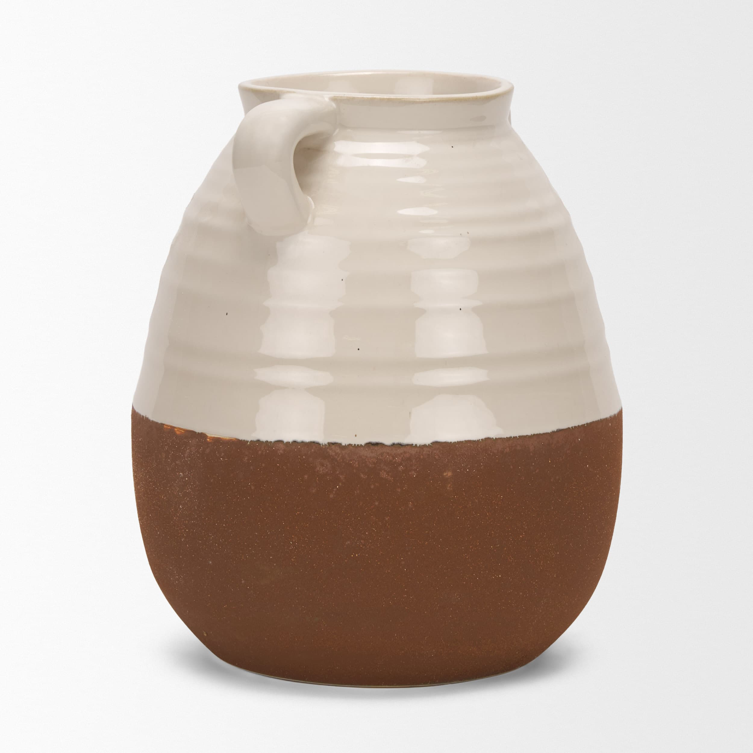 Tryna Large Beige w/ Matte Brown Ceramic Vase — product photograph
