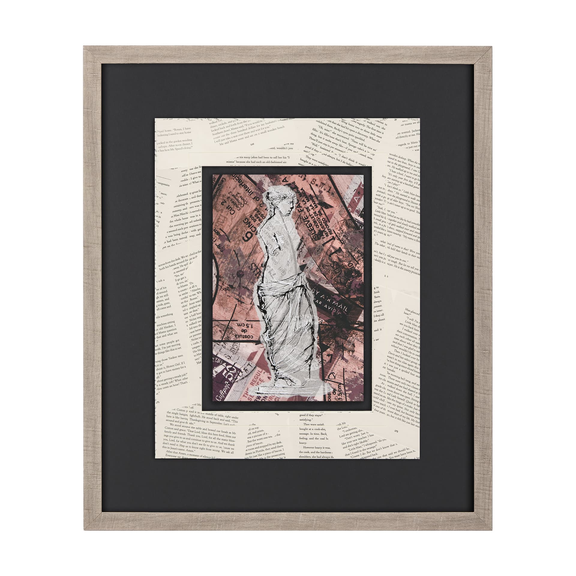 Graffiti Sculpture V by Mercana Studio Hand Embellished Textured Framed Art Print Matted under Glass — product photograph