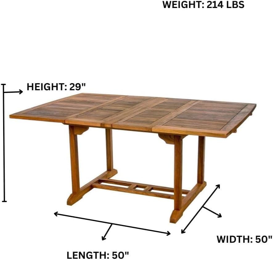 5-Piece Teak Butterfly Extension Table Dining Chair Set TD72-20 — product photograph