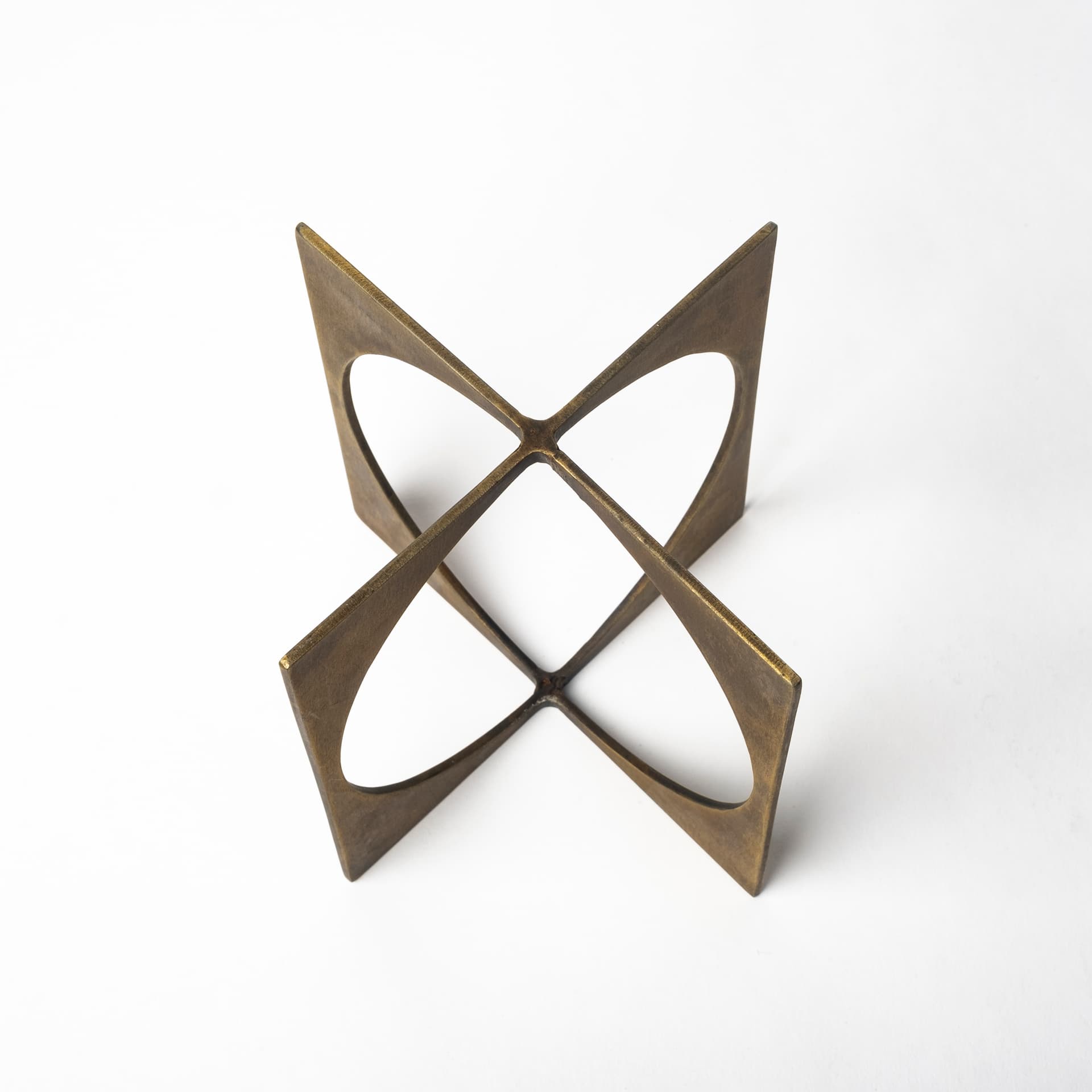 Lima I (Small) 6L x 6W Gold Geometric Decorative Object — product photograph