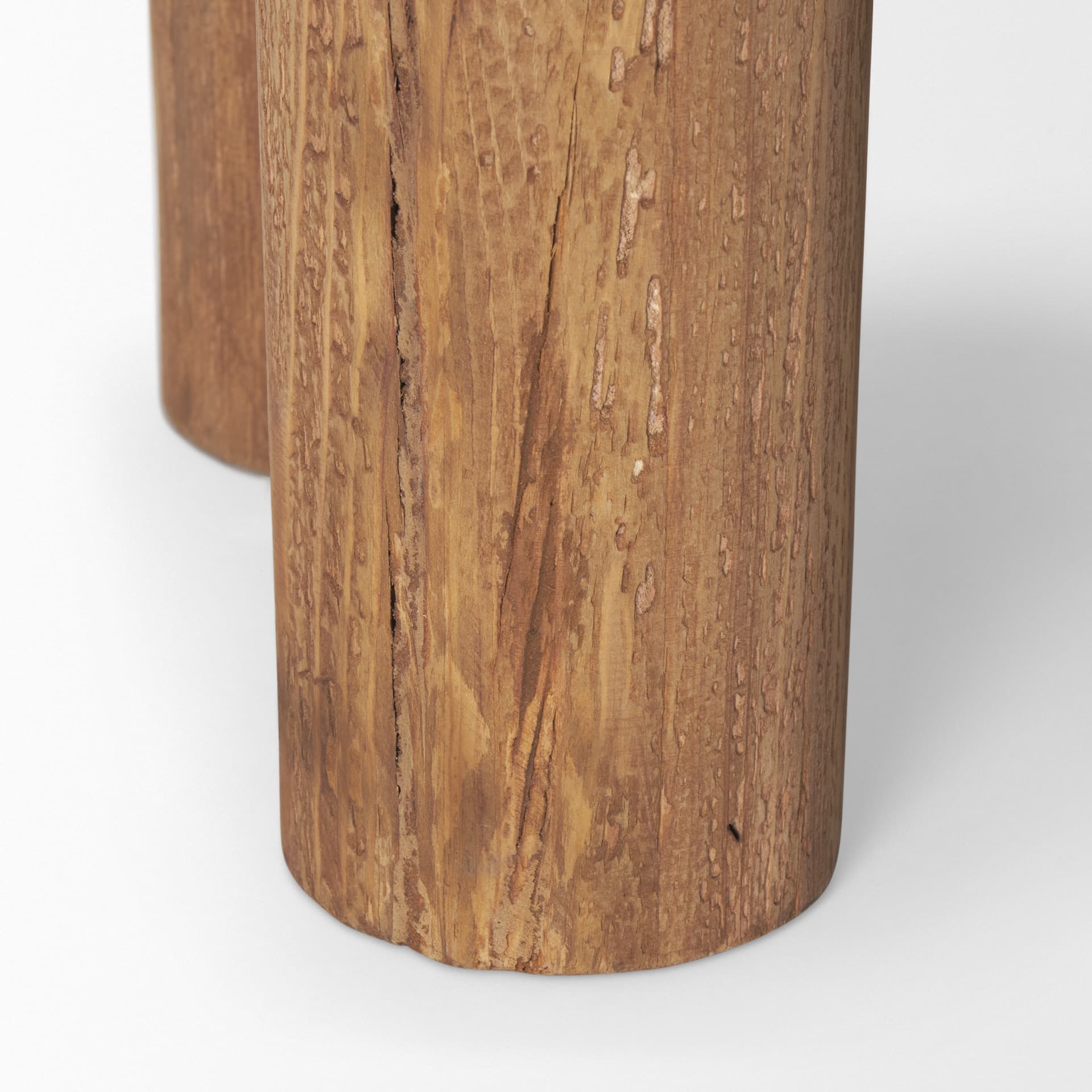 Tucson Natural Wood w/ Round Black Oak Top Side Table — product photograph