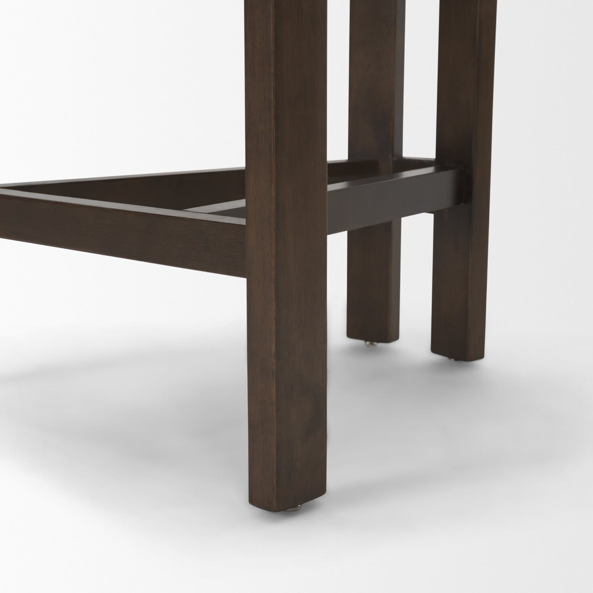 Soho Open Back 35.3in Seat Counter Stool | Cream Fabric w/ Brown Wood — product photograph
