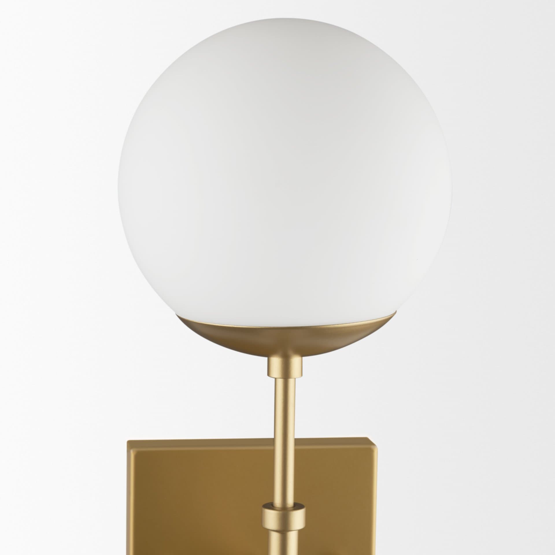 Edie Brushed Gold Metal w/ Frosted Glass Globes 2-Light Wall Sconce — product photograph