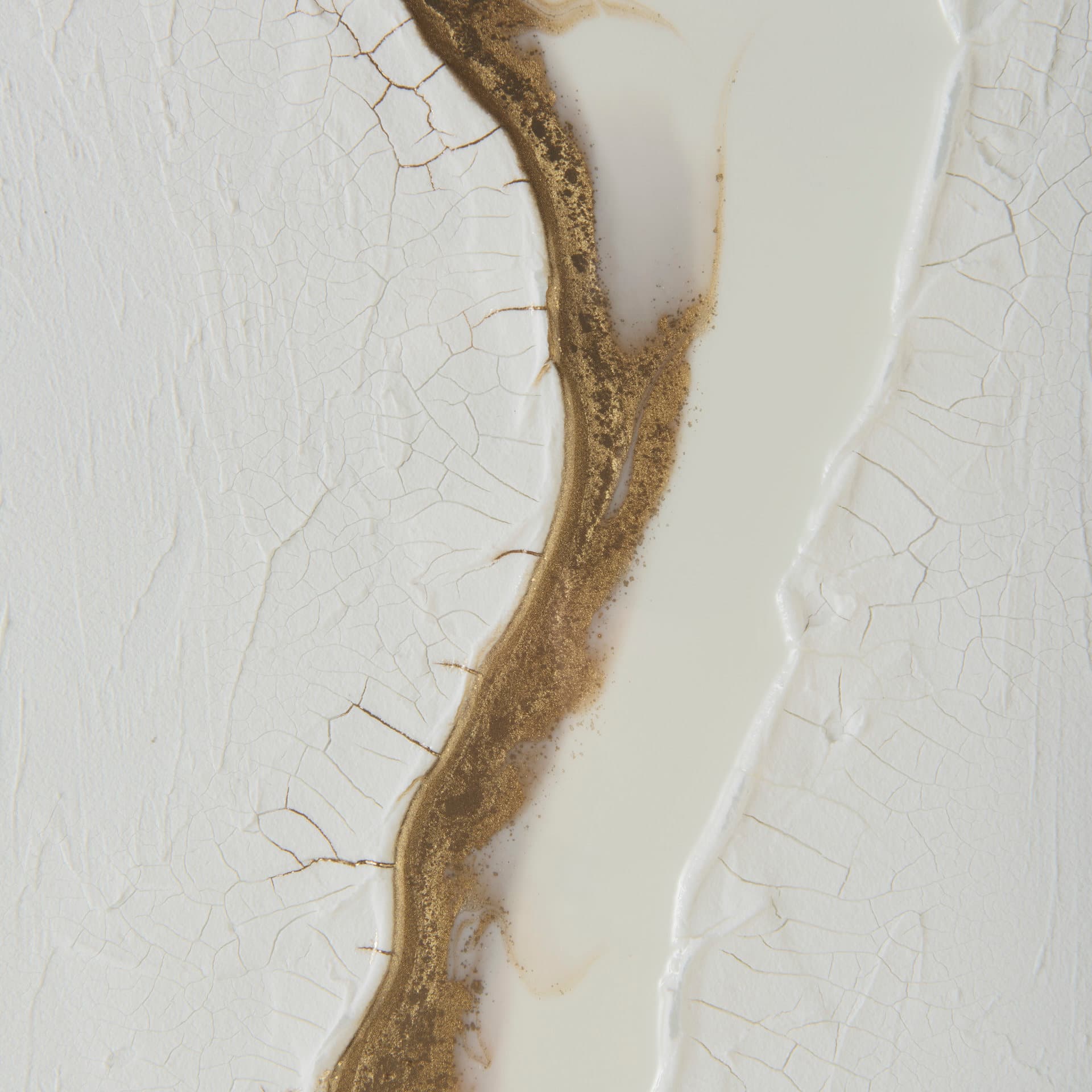 White and Gold river by Studio M a Framed Art Print Matted under Glass — product photograph