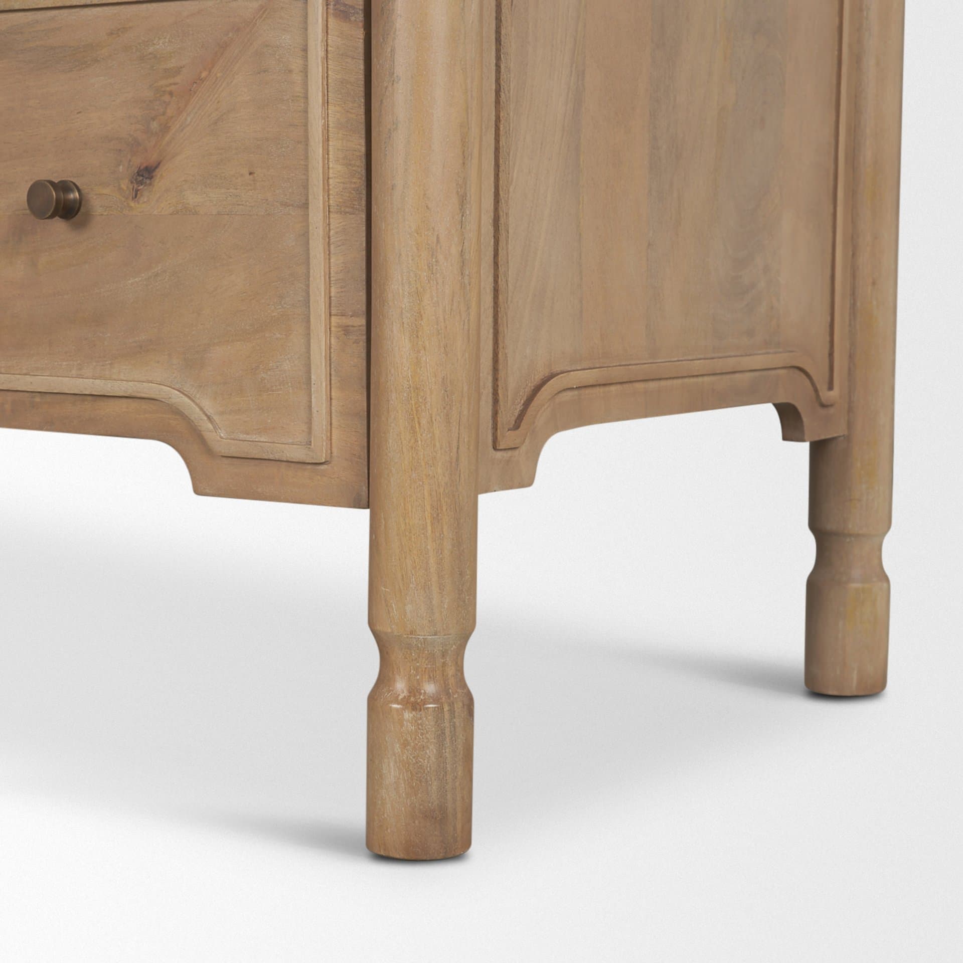 Phil Light Brown Wood 2 Drawer Nightstand — product photograph