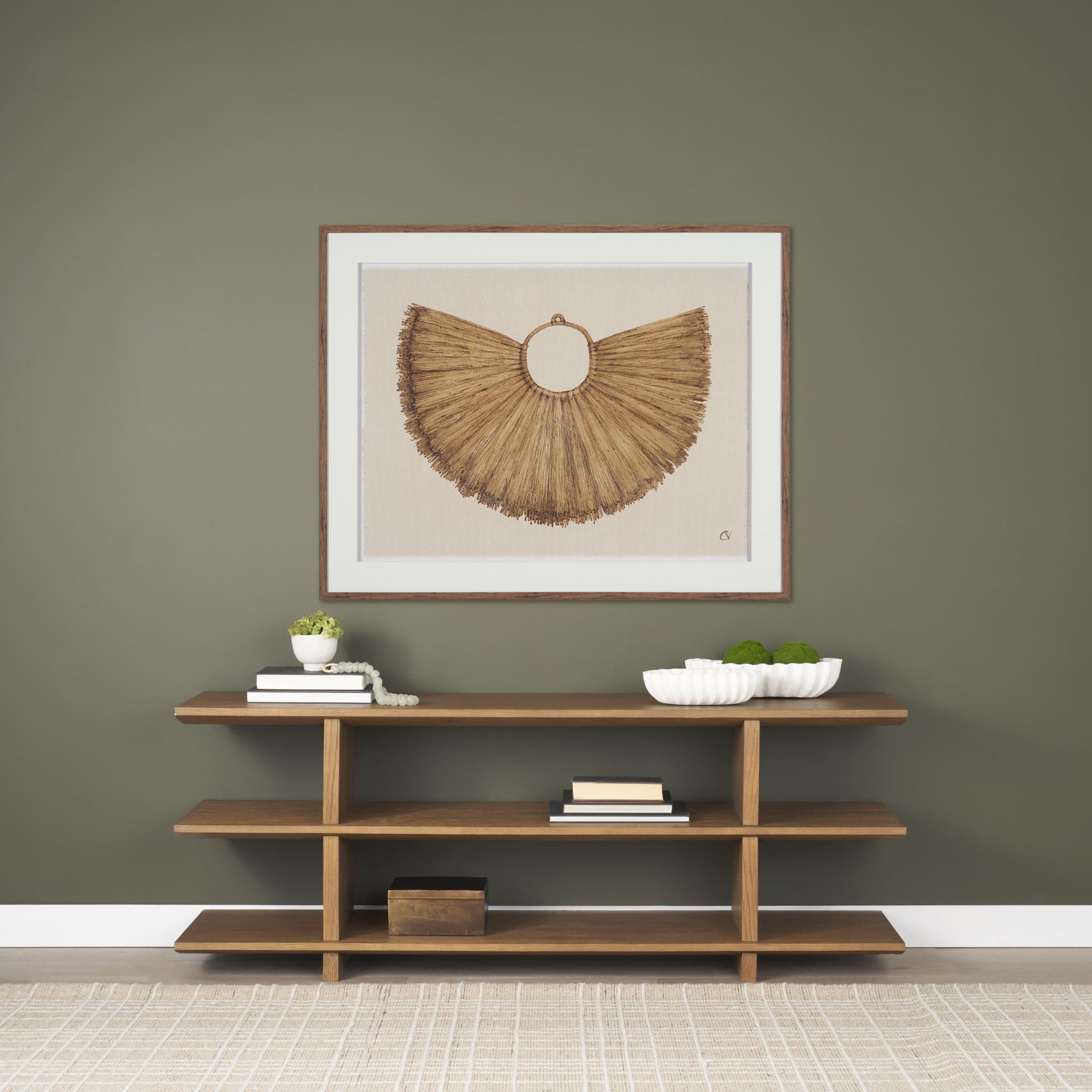 Camelia Large Fluted White Paper Mache Round Centerpiece Bowl — product photograph