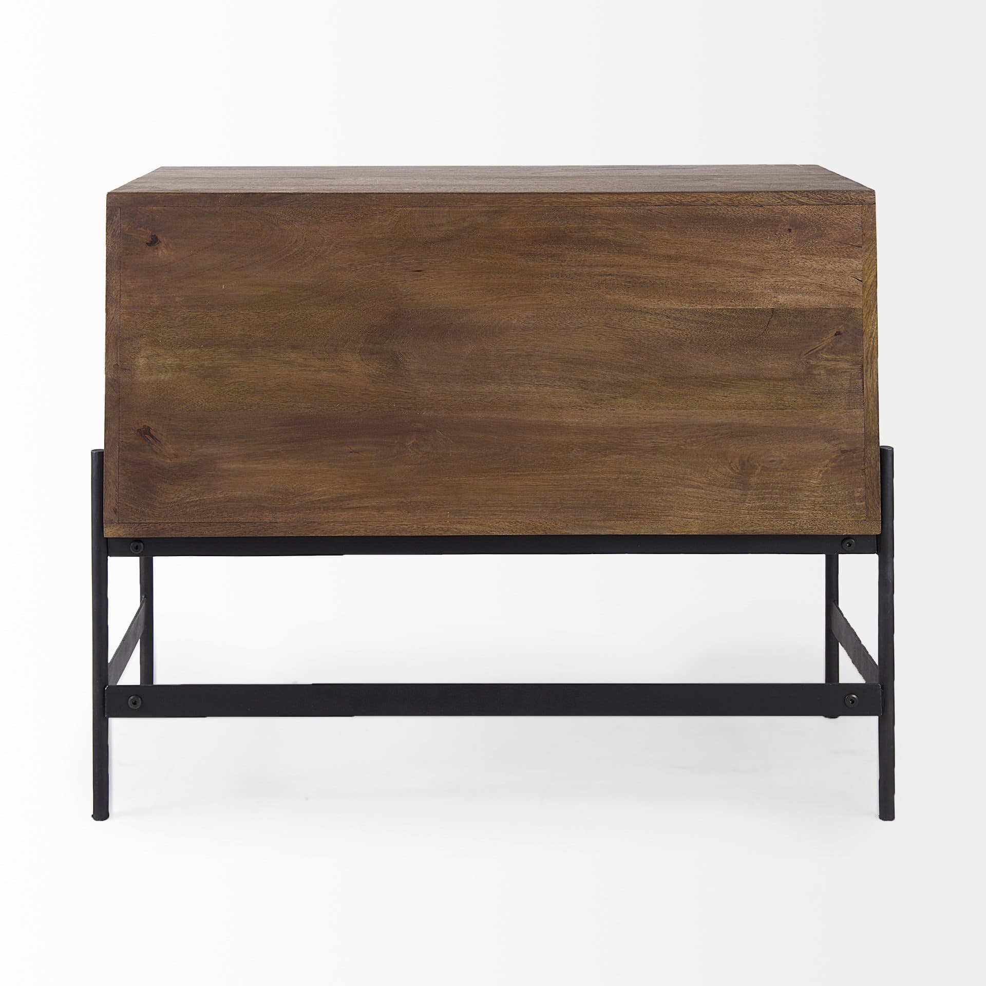 Glenn 38L x 16W x 30H Dark Brown Wood w/ Black Iron Frame, 2 Door Accent Cabinet — product photograph