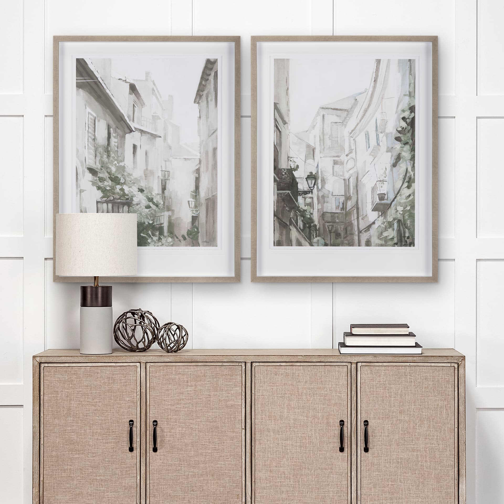 The Old Lodge Lane I by Natalia a Framed Art Print Matted under Glass — in a styled room