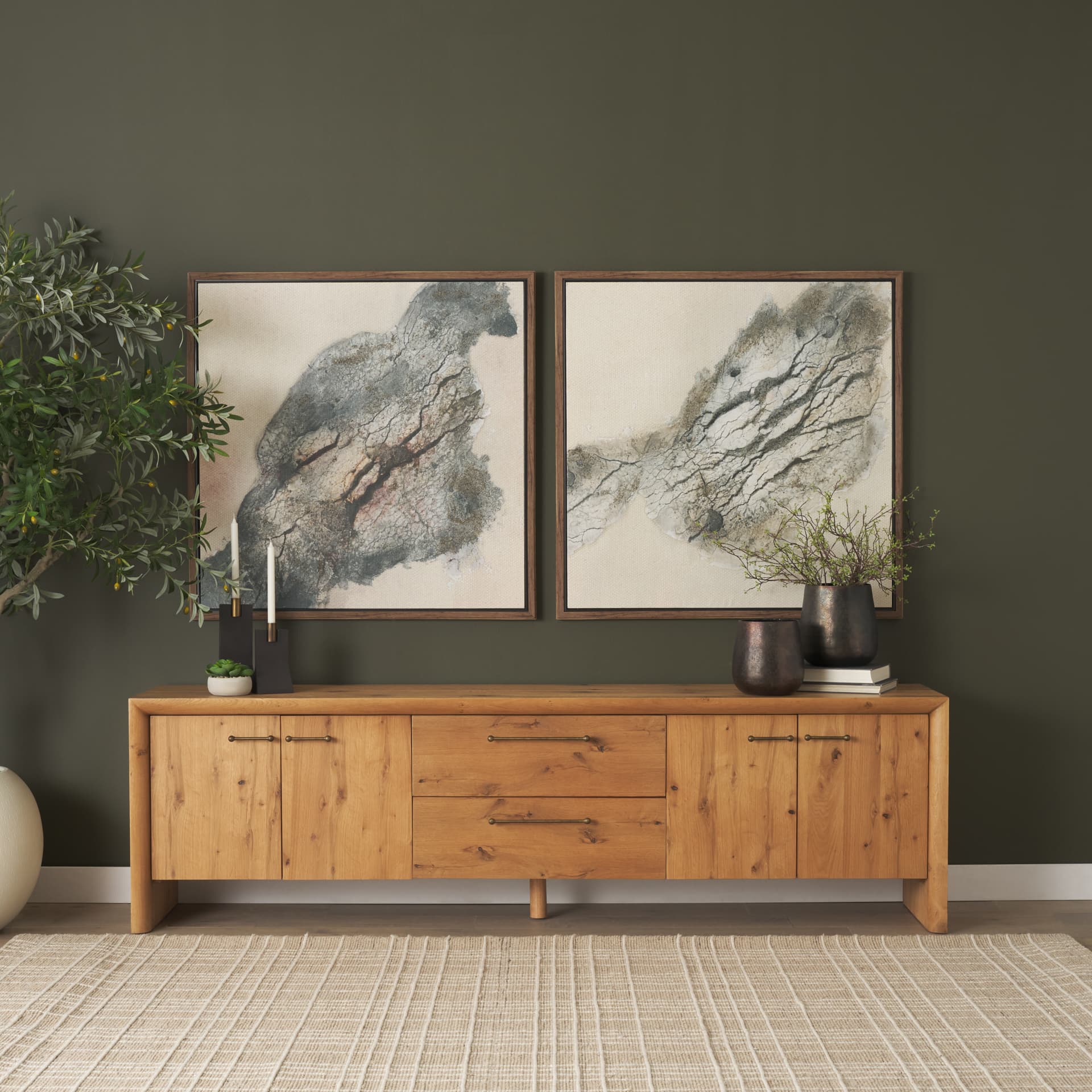 Emanation by Ira Havuka Hand-Embellished Textured Framed Canvas Artwork — in a styled room