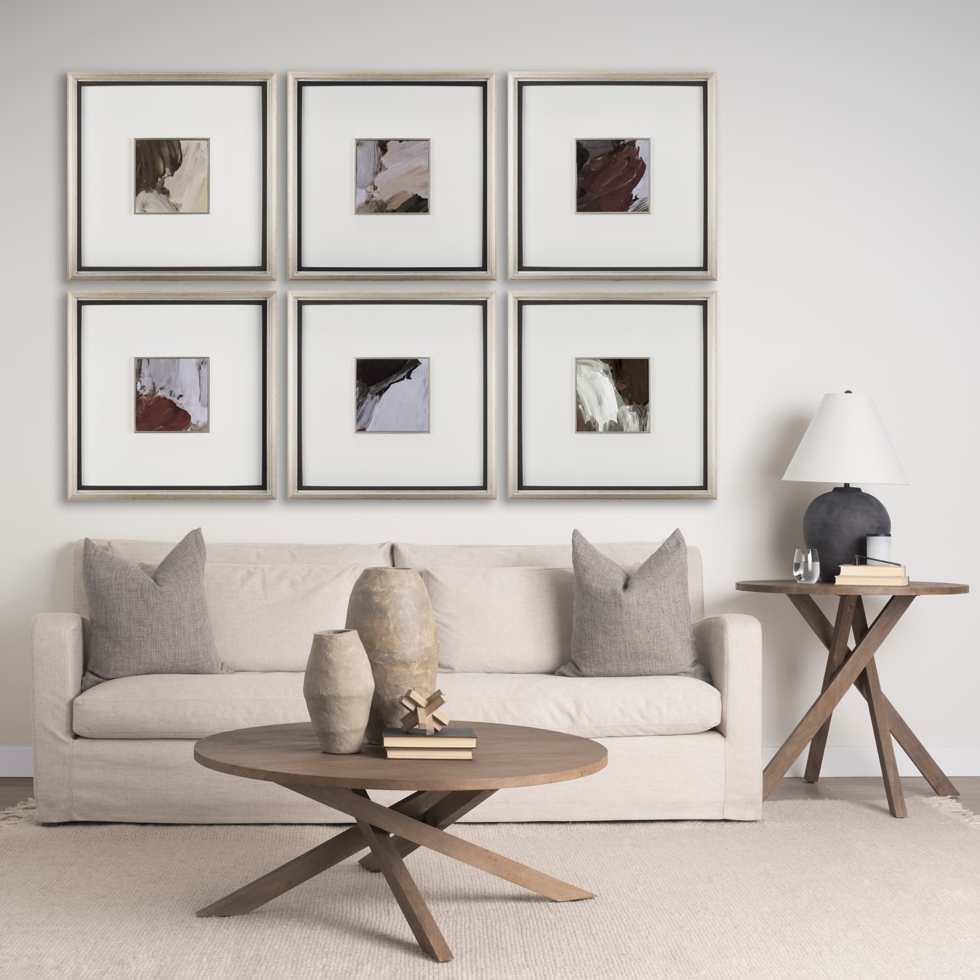 Harmonic III by Mercana Studio a Hand Embellished Textured Framed Art Print — in a styled room