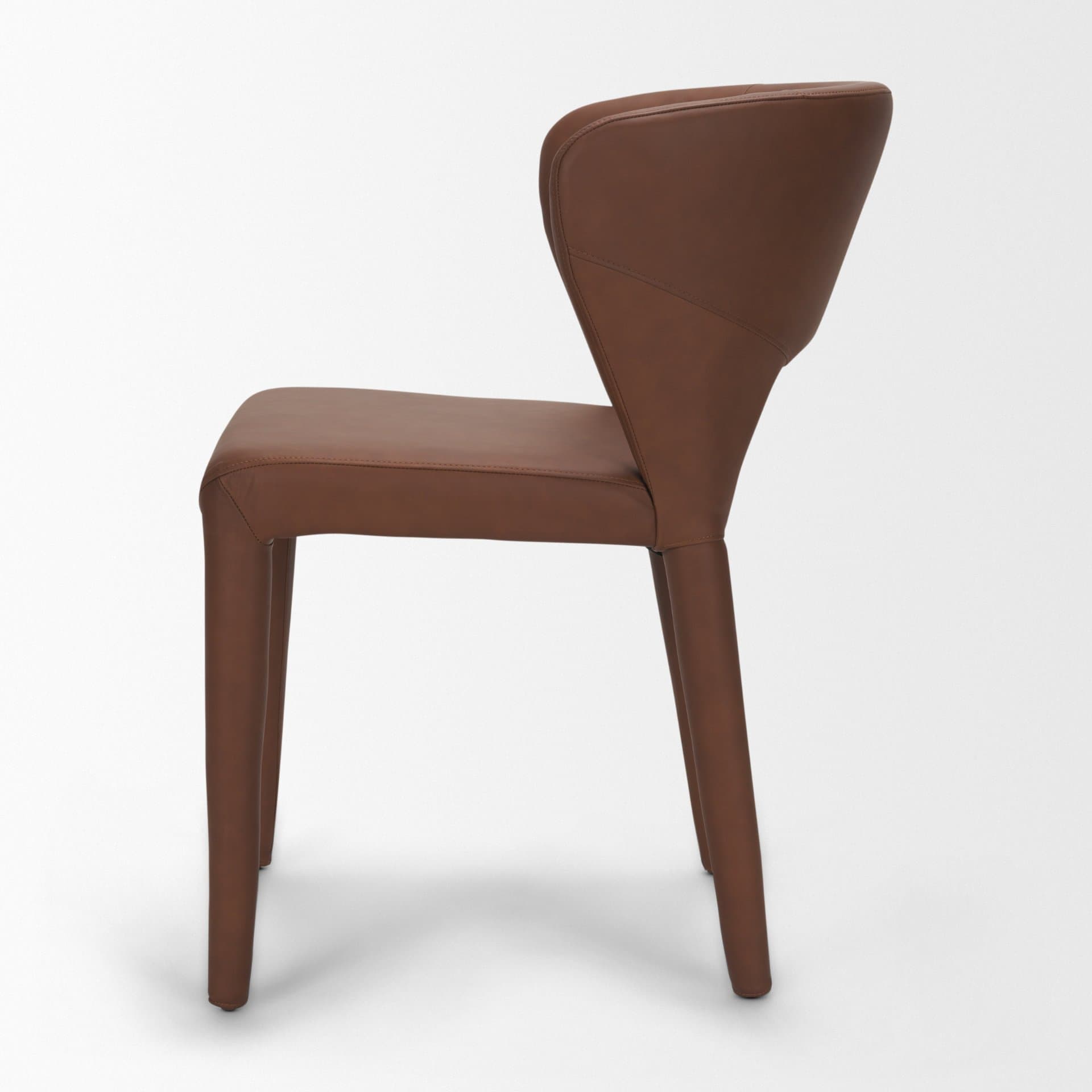 Marek Wingback Dining Arm Chair | Nutmeg Leather w/ Wood — product photograph