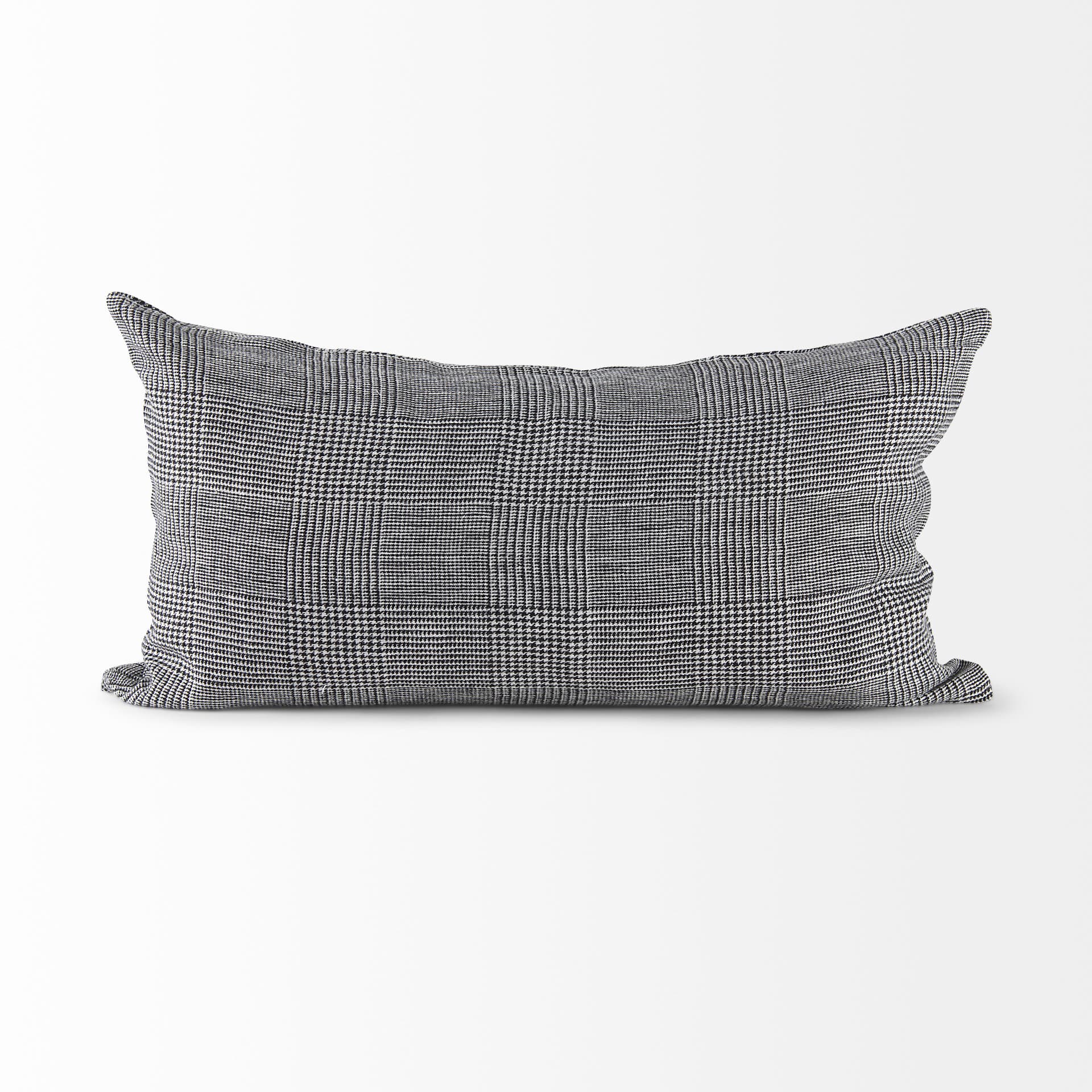 Ramone 14x26 White and Black Fabric Pillow Cover — product photograph