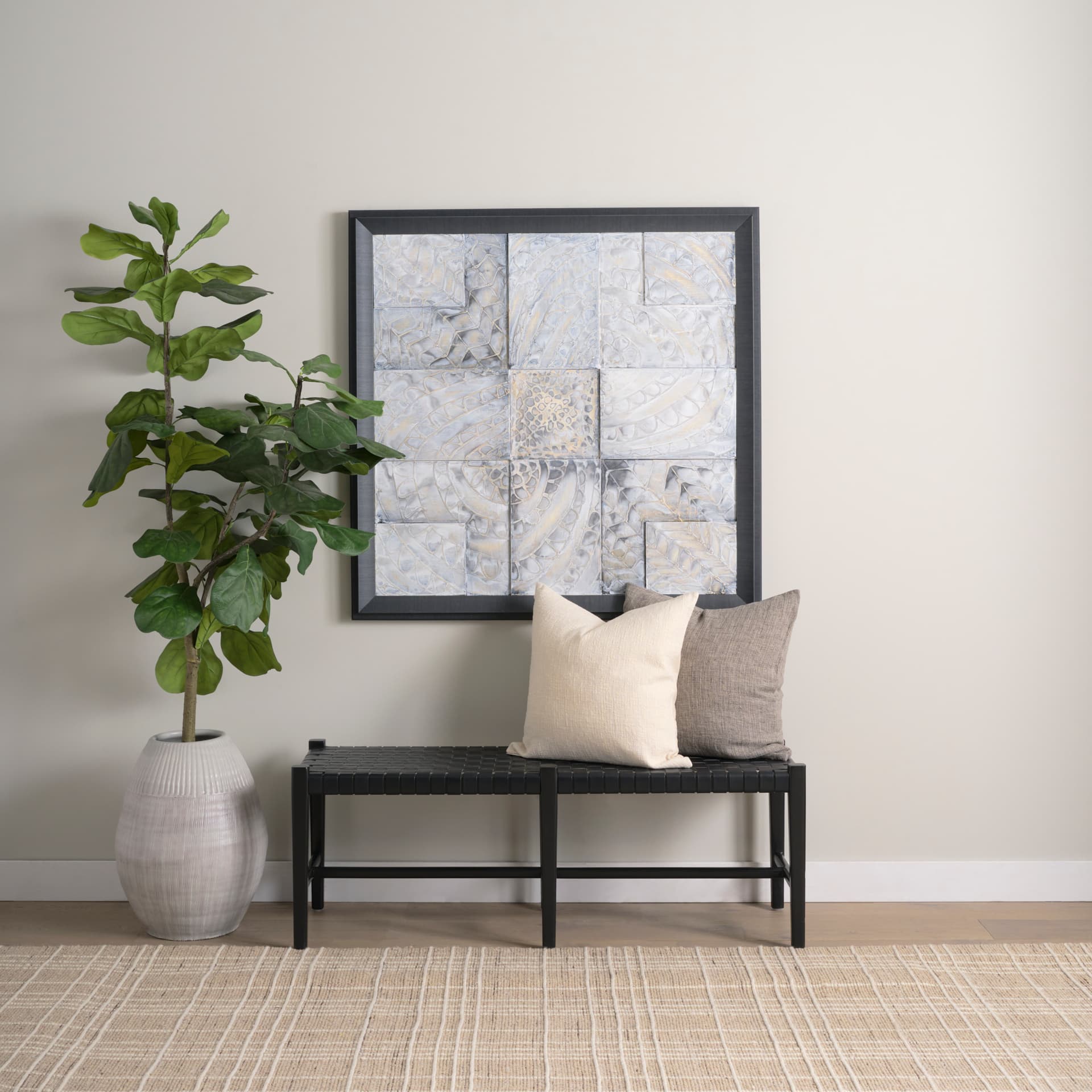 Layered Alloy II by Studio M a handmade Original 3D Textured Framed Artwork — in a styled room
