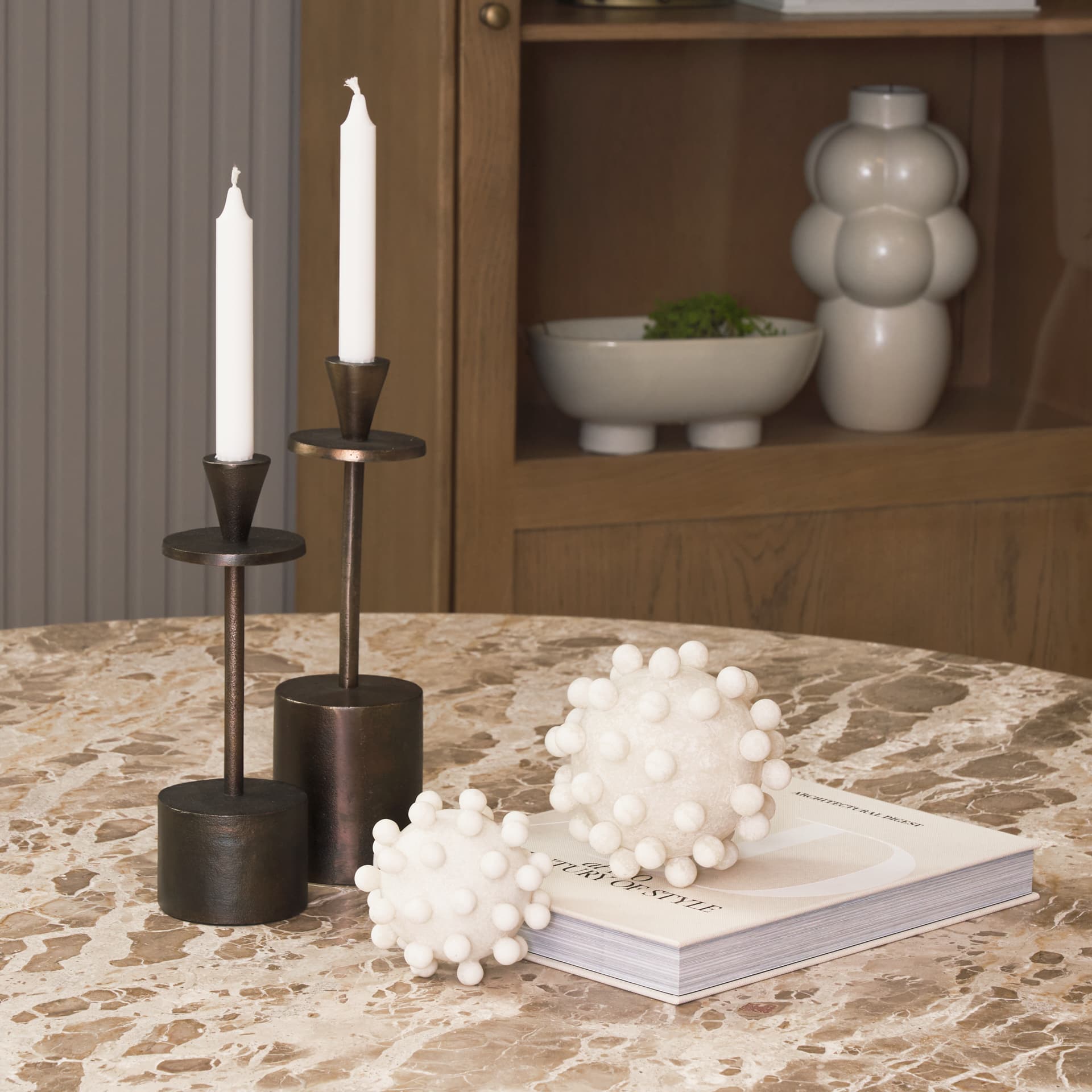 Malo 4.7L x 4.7W x 4.7H Cream Resin Small Sphere Decorative Object — product photograph