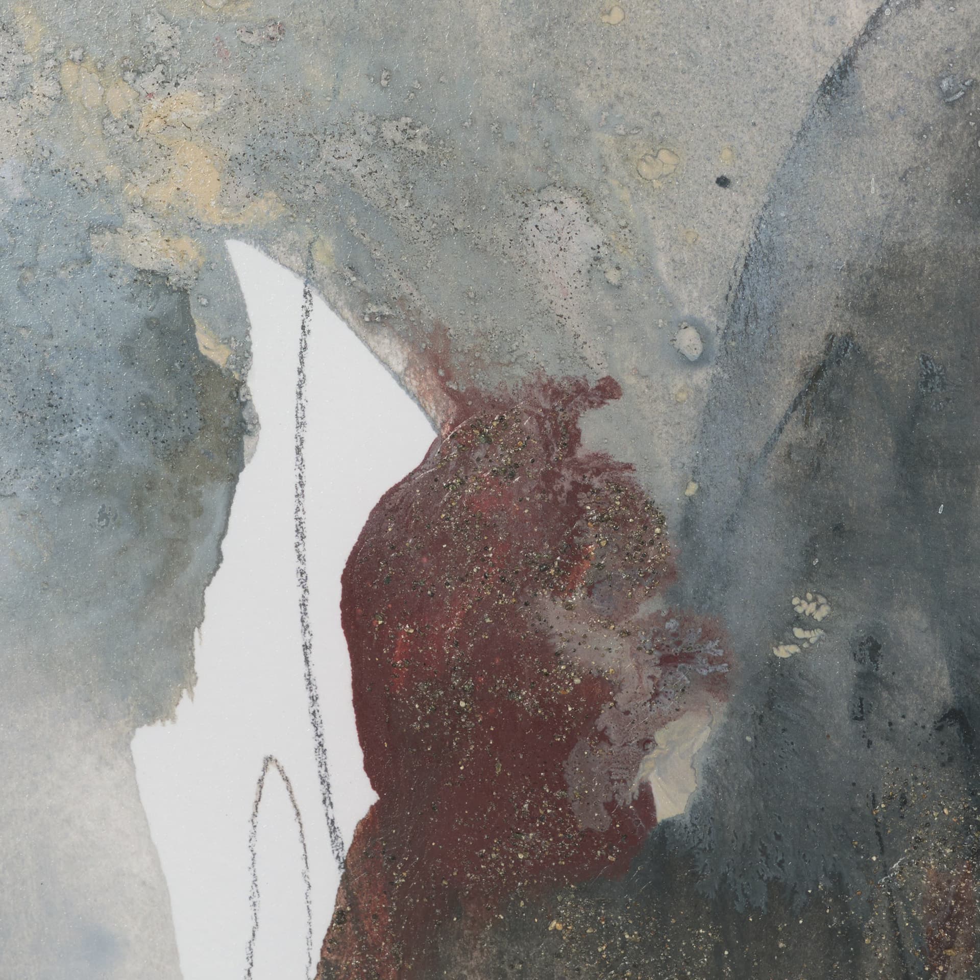 Ediface I by Ira Havuka Hand Embelished Textured Framed Artwork Matted under Glass — product photograph