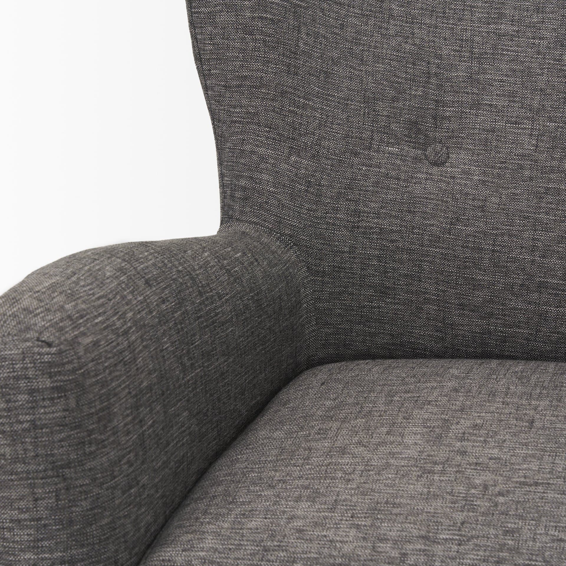 Dunstan Accent Chair Upholstered Gray Twill Fabric and Medium Brown Wood Feet — product photograph
