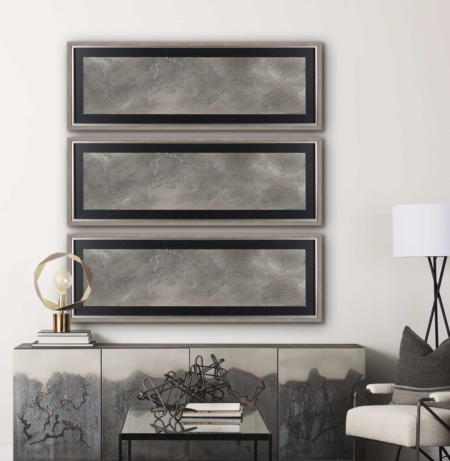 Igneous by Studio M a handmade Original Framed Artwork under Glass — in a styled room