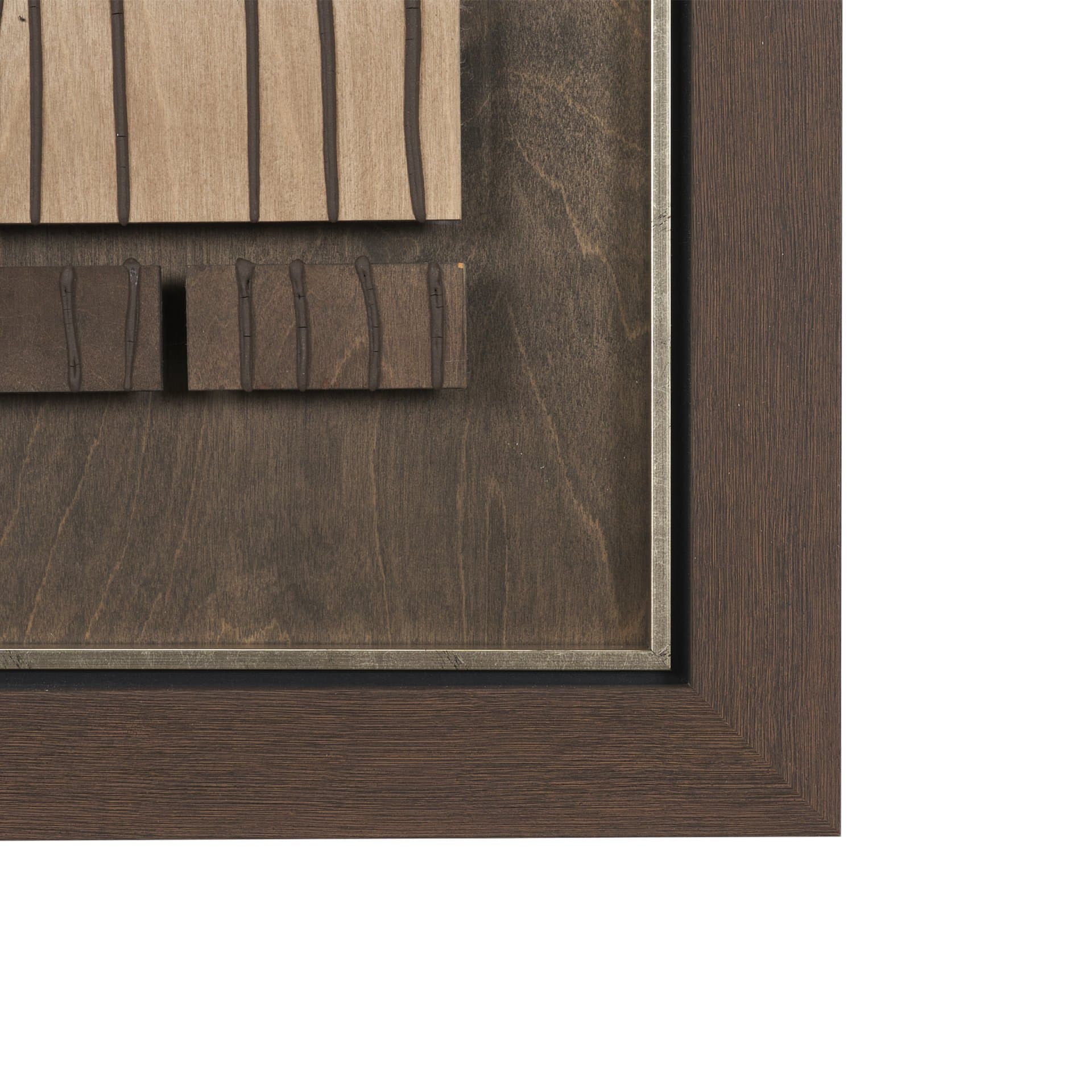 Timber Mosaic IV by Mercana Studio Handmade Original Framed Artwork Matted — product photograph