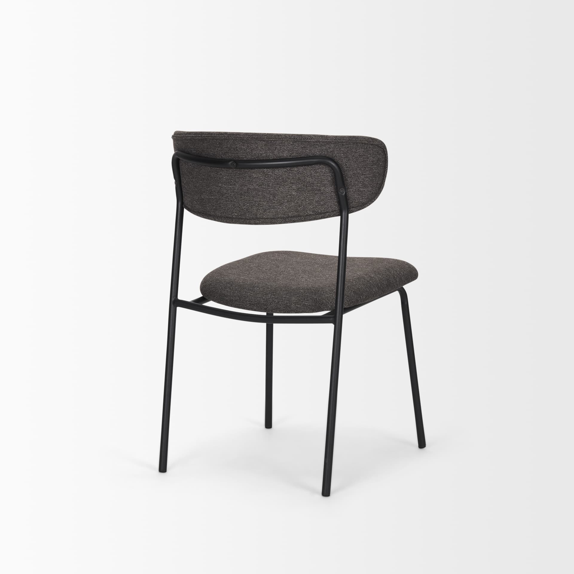 Corey Contoured Back Dining Side Chair | Gray Fabric w/ Metal — product photograph