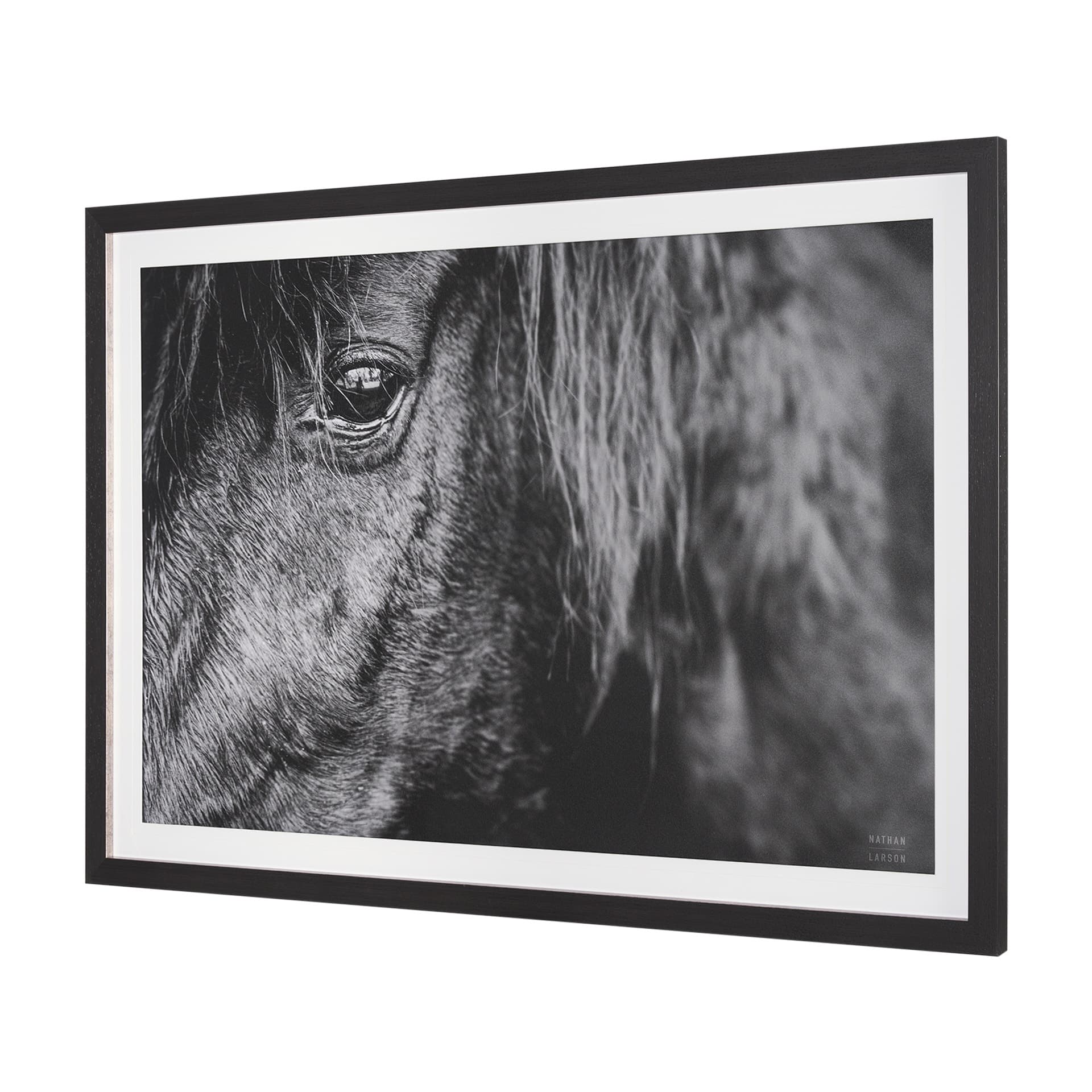 Mustang by Nathan Larson a Hand Embellished Framed Photo Art Print Matted under Glass — product photograph