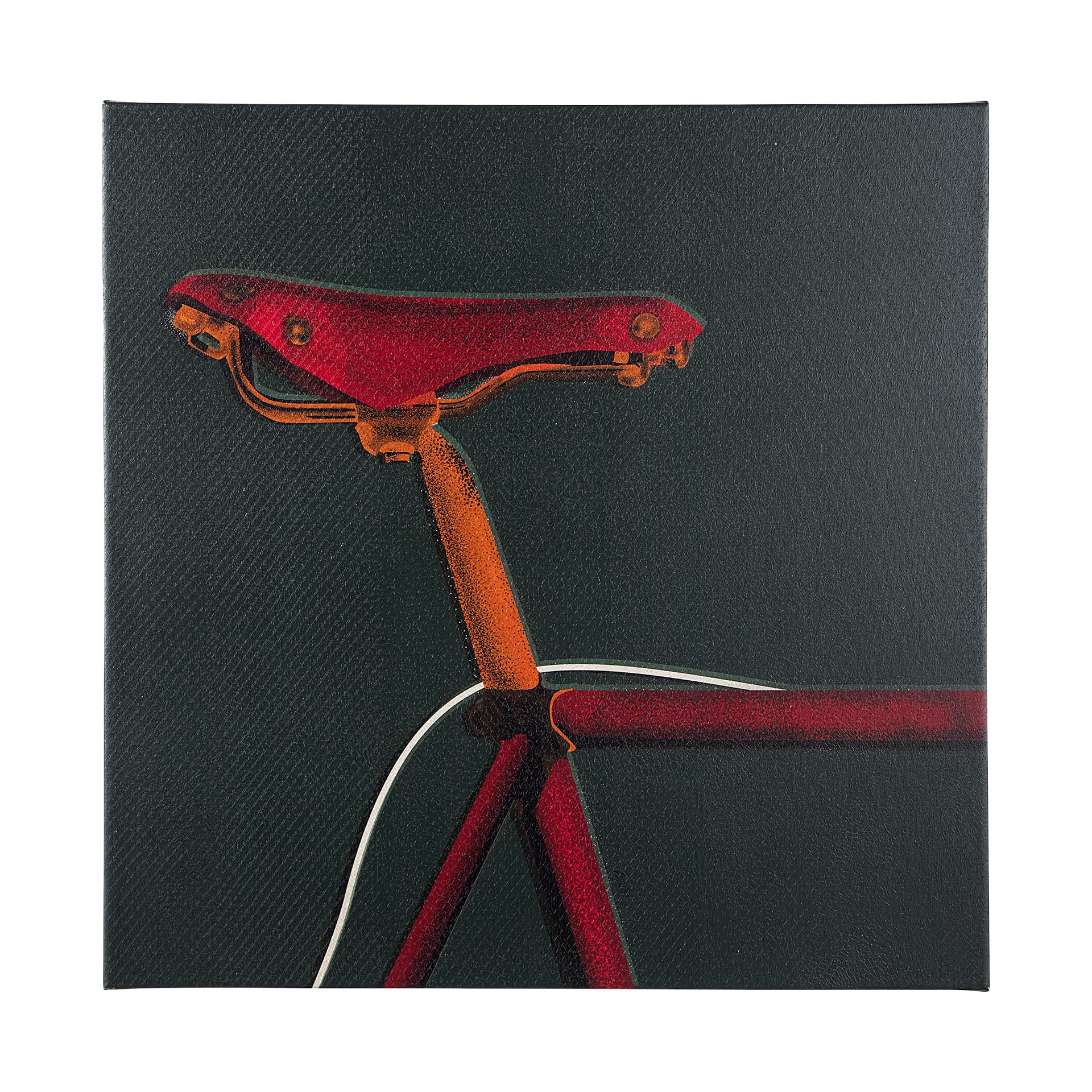Bike Saddle Green by Alarm a Hand Embellished Textured Canvas — product photograph