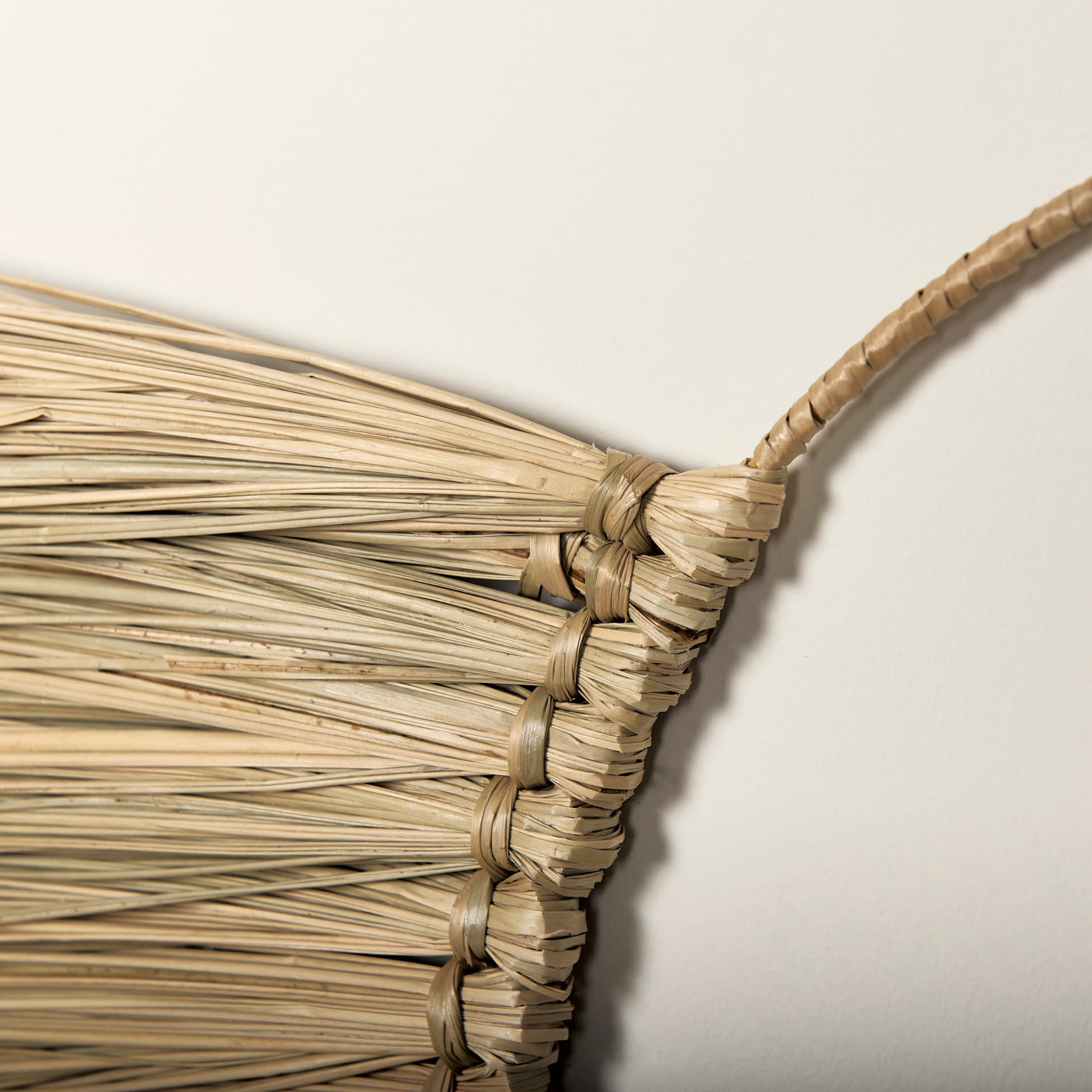 Bayu Set of 3 Seagrass Boho Weave Fan Wall Decor — product photograph