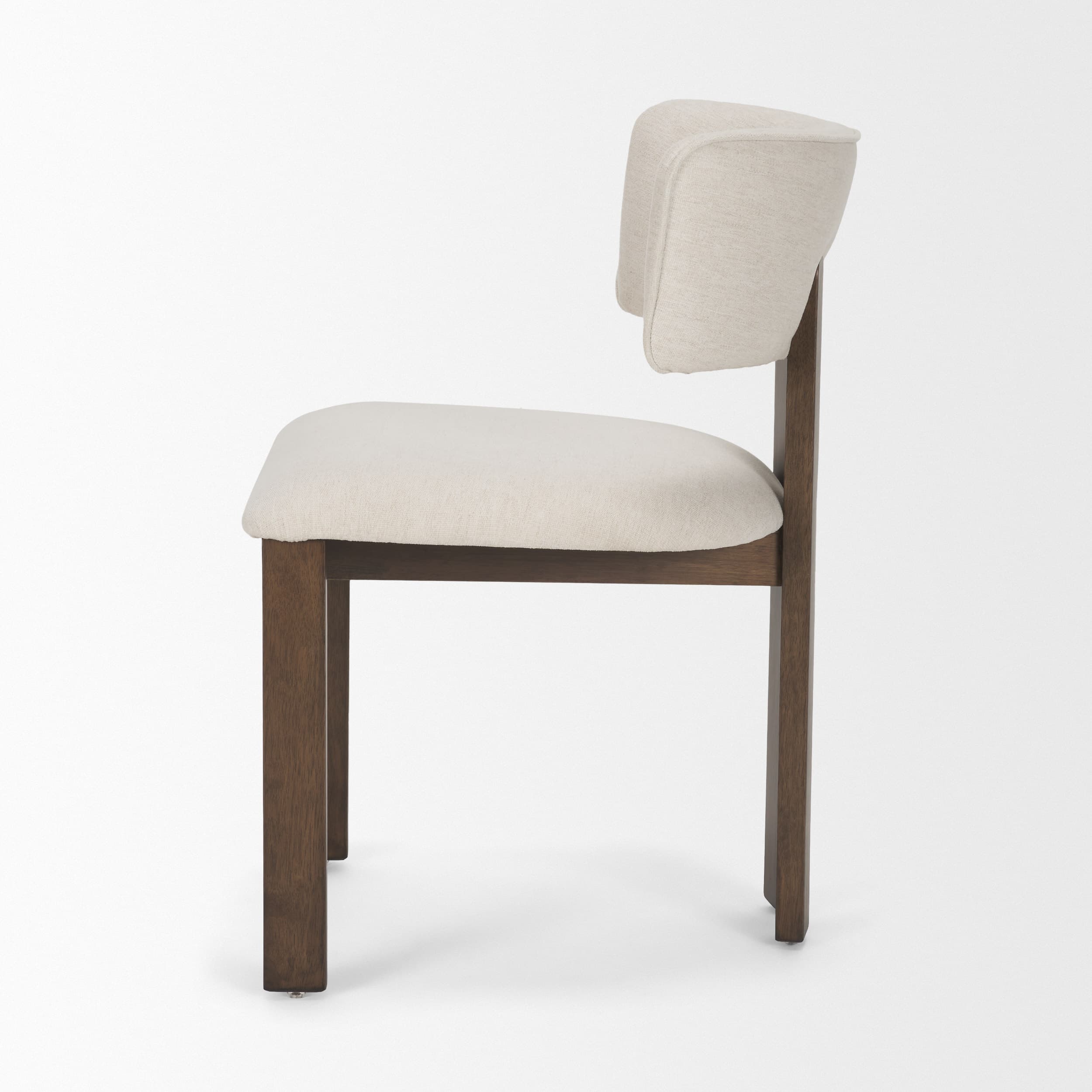 Soho Open Back Dining Side Chair | Cream Chenille w/ Dark Brown Wood — product photograph