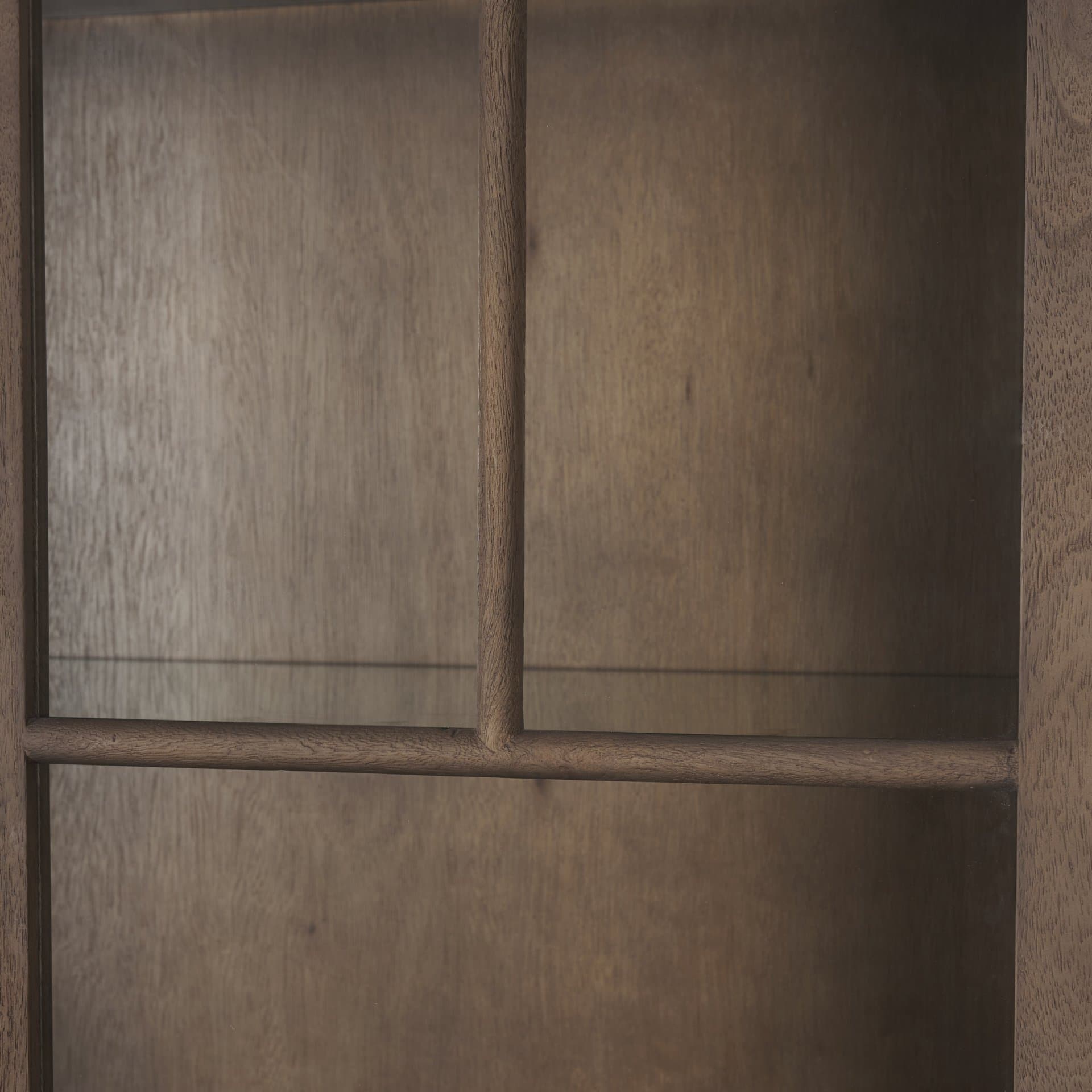 Cromwell Spiral Turned Display Cabinet | Mid-Brown Wood — product photograph