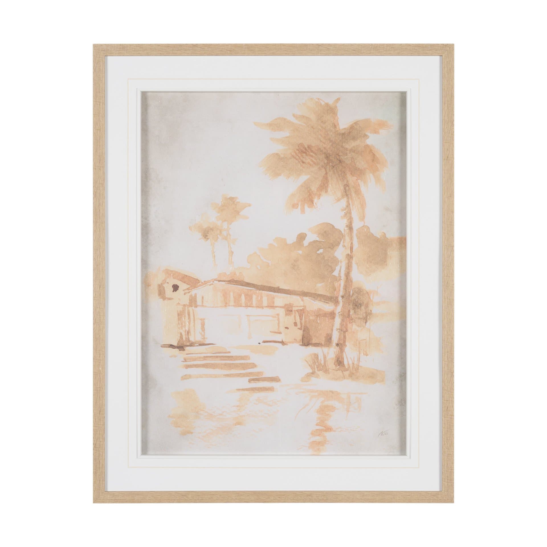 Palm Spring II by Mercana Studio Hand-Embellished Framed Artwork Matted under Glass — product photograph