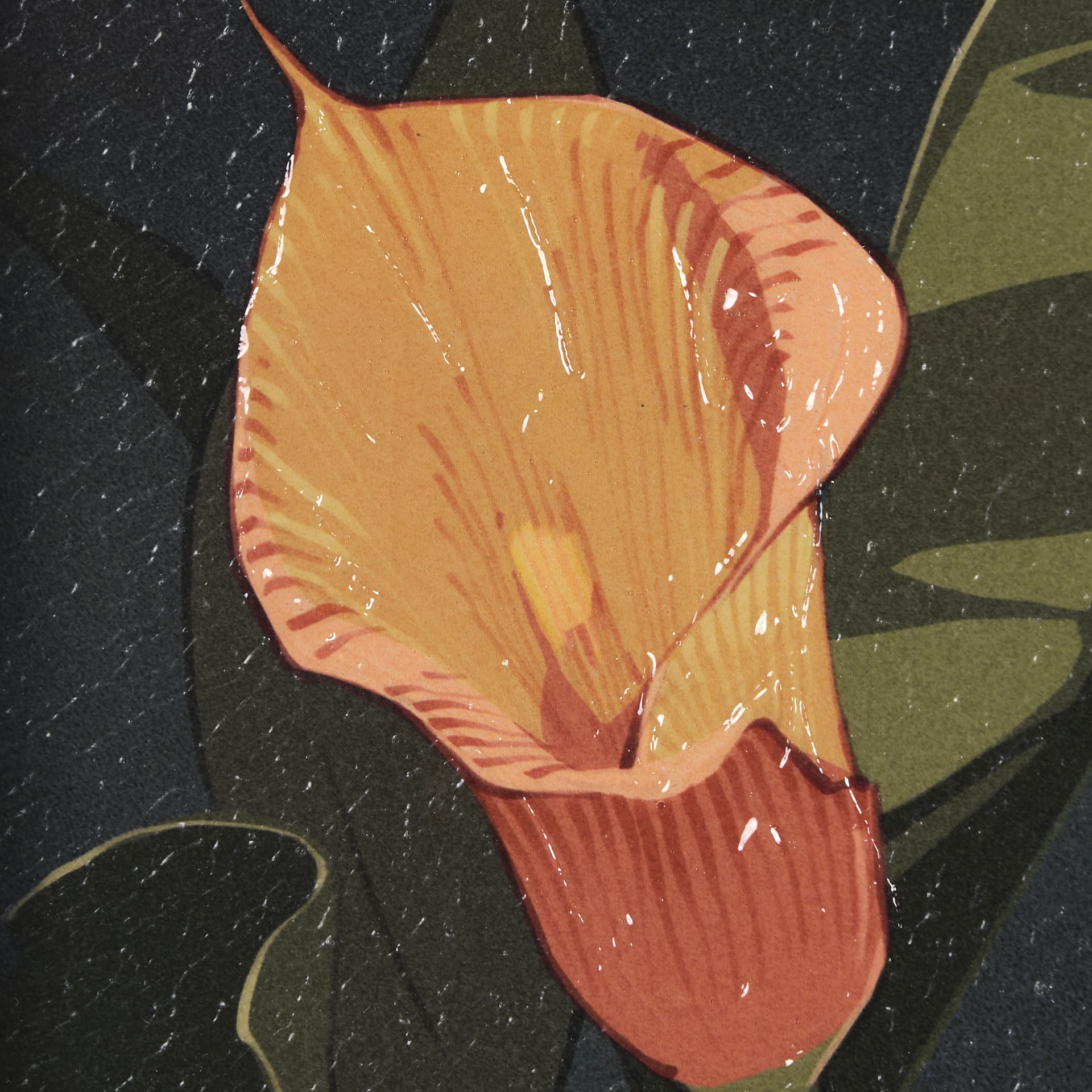 Flower Portrait VIII by Mercana Studio Hand Embellished Textured Framed Art Print Matted under Glass — product photograph