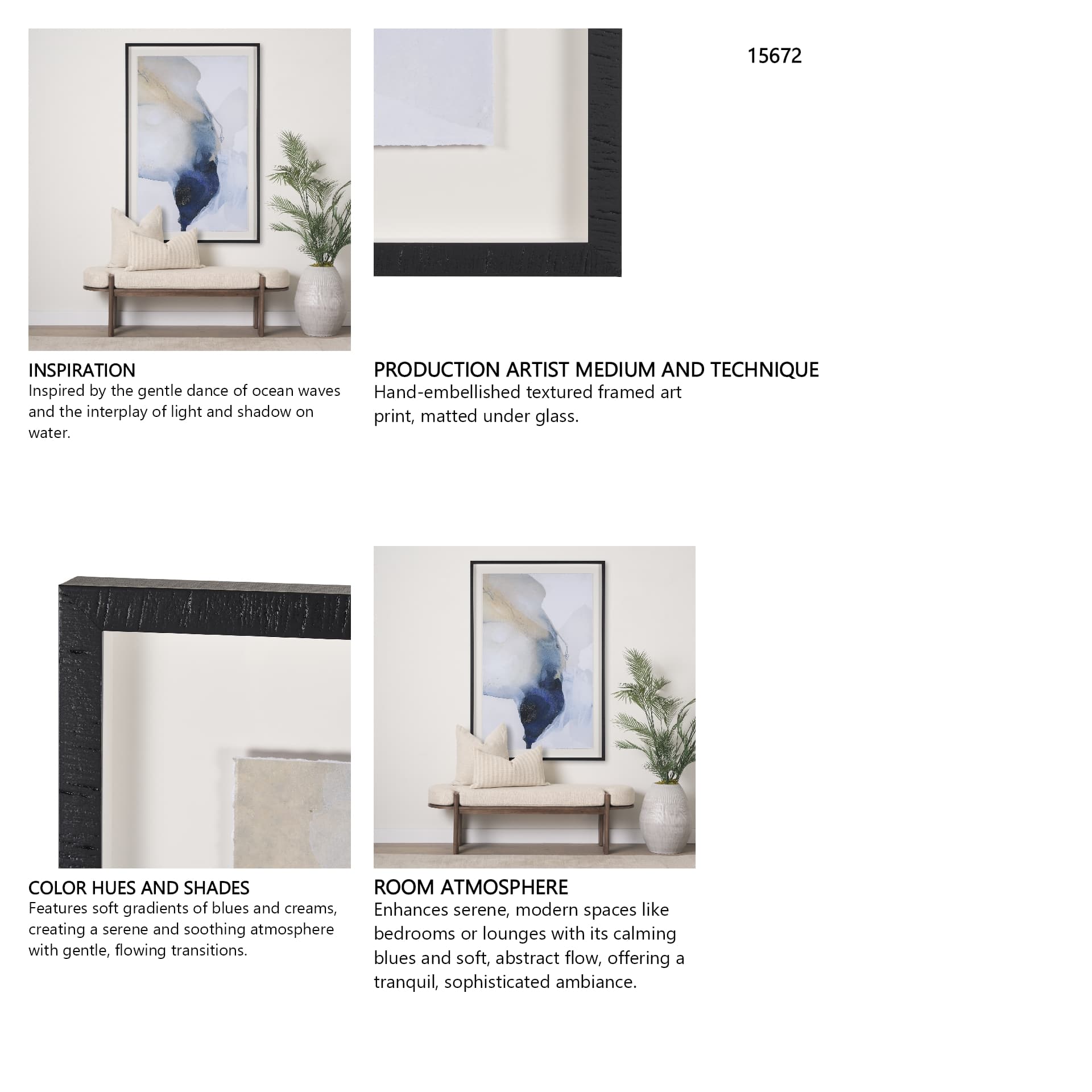 New Beginnings by Ira Havuka a Hand Embellished Framed Art Print Matted under Glass — in a styled room