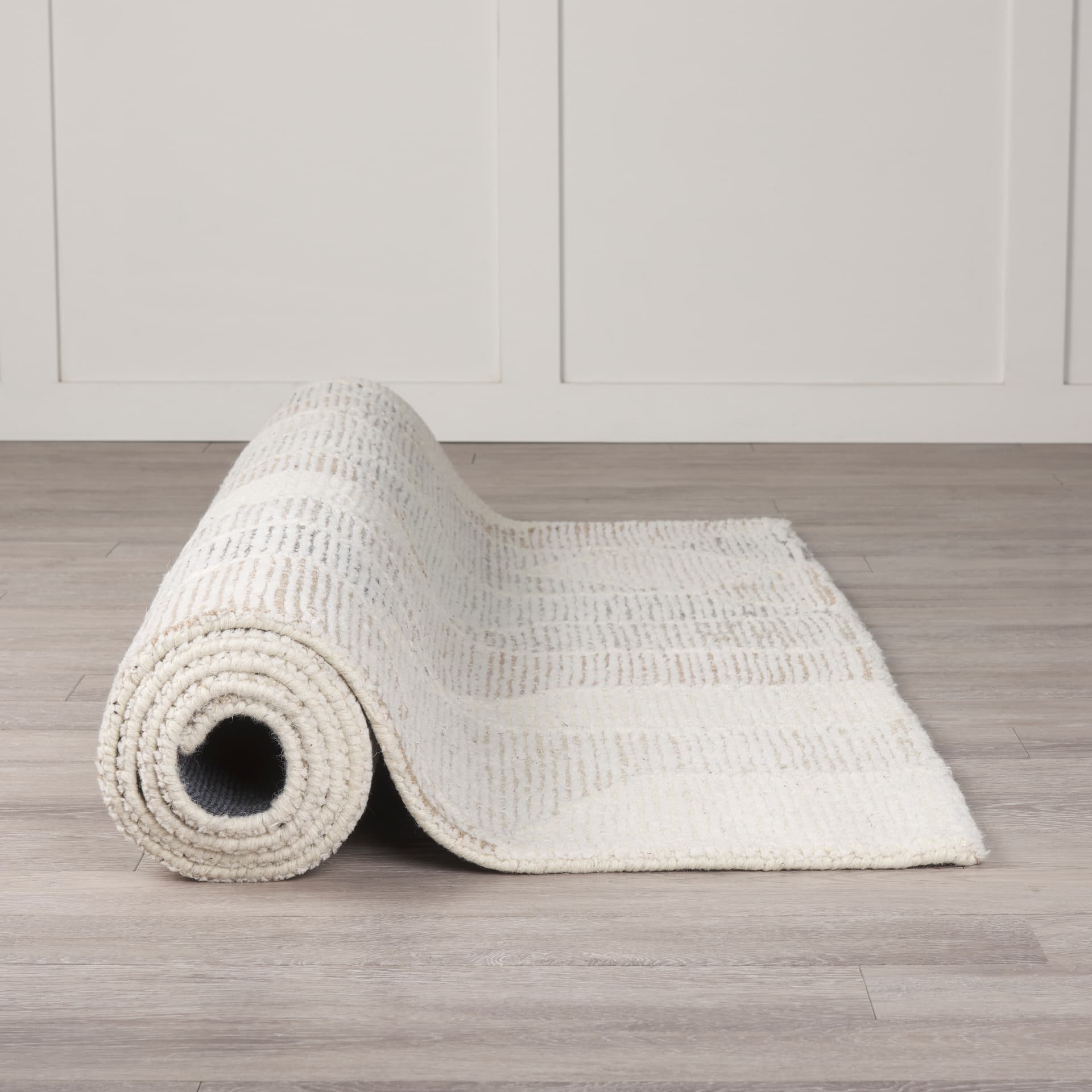 Kolt 9x12 Neutral Geometric Patterned Wool Area Rug — product photograph