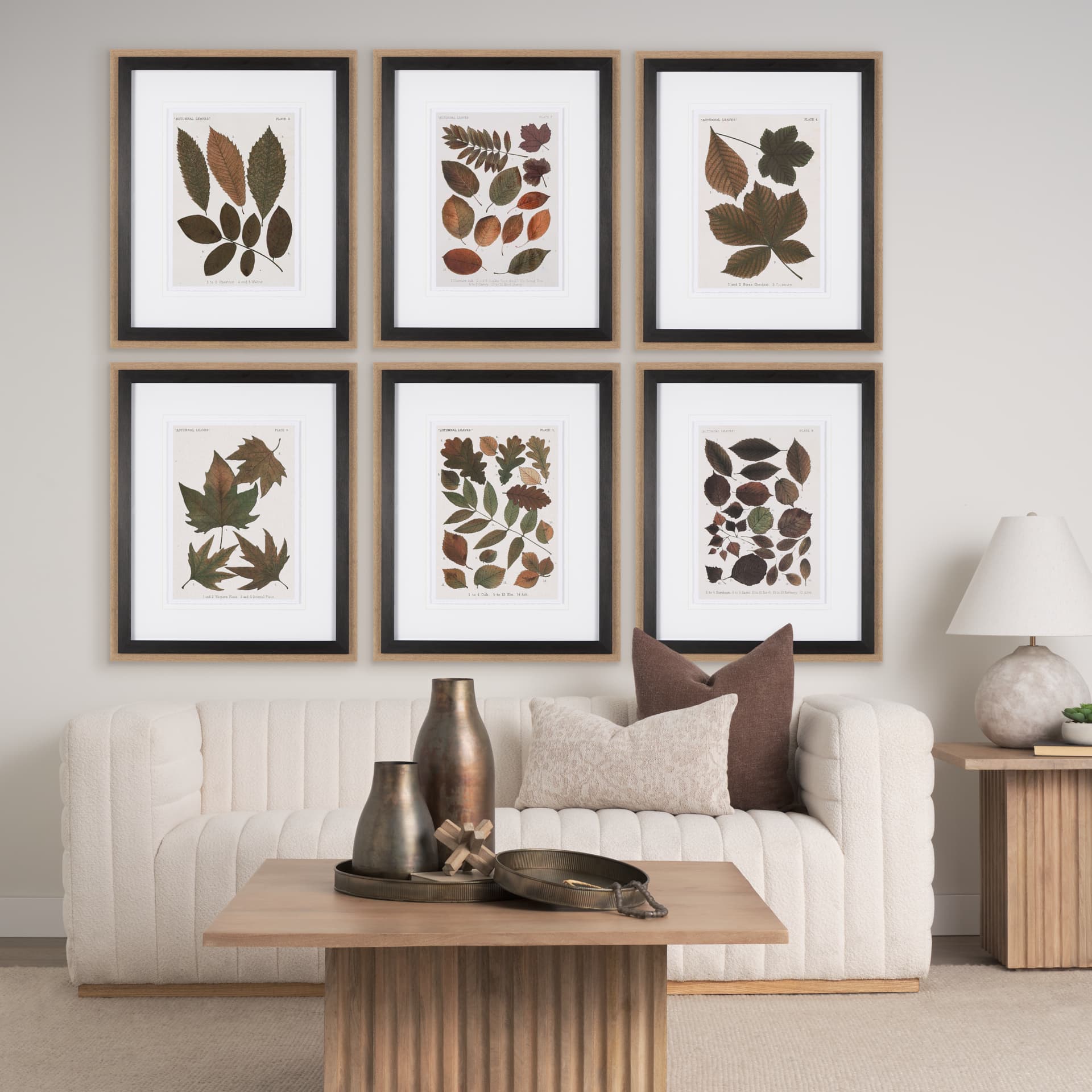 Autumnal Leaves I by Vision Studio a Framed Art Print Matted under Glass — in a styled room