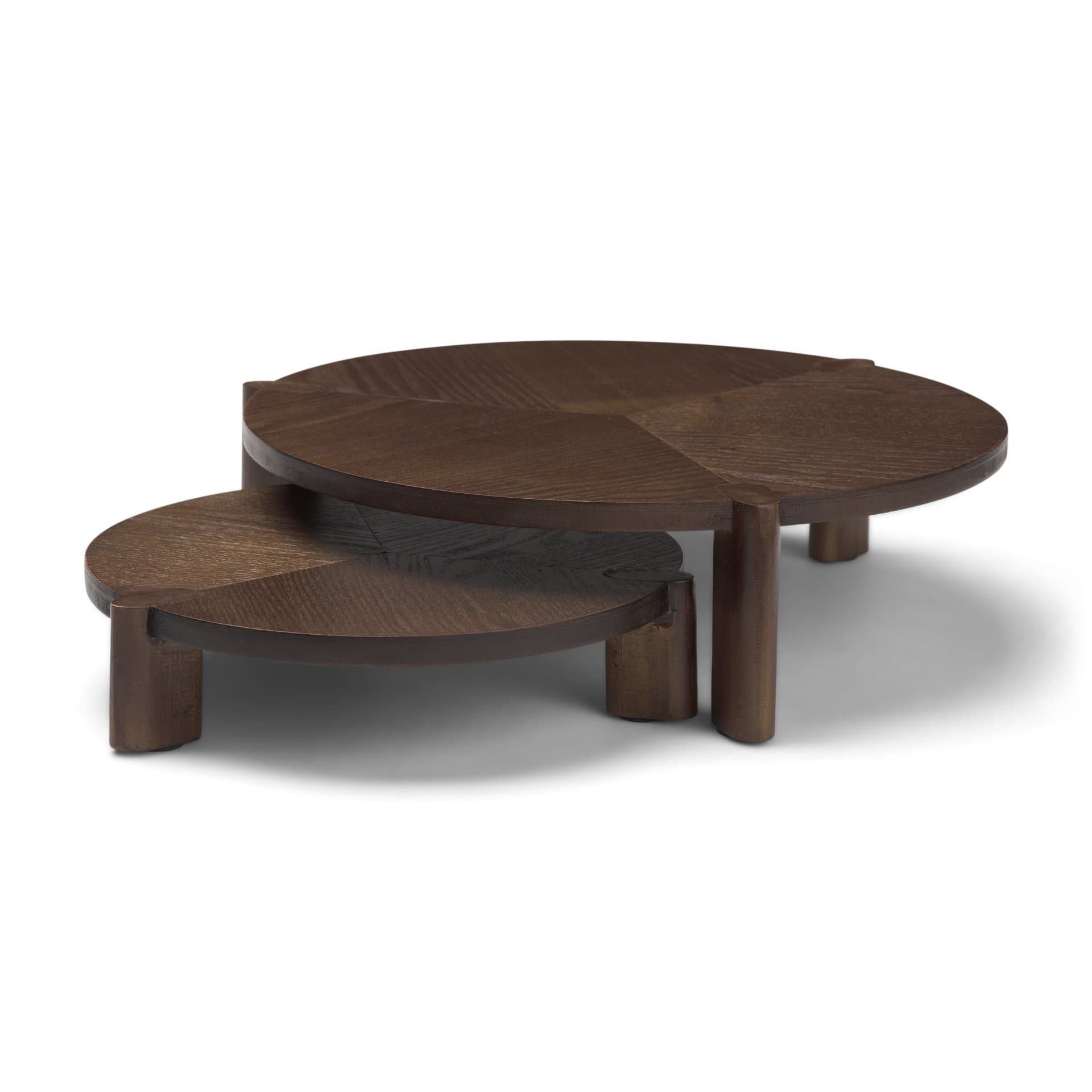 Stow Dark Brown Walnut Wood Risers (Set of 2) — product photograph