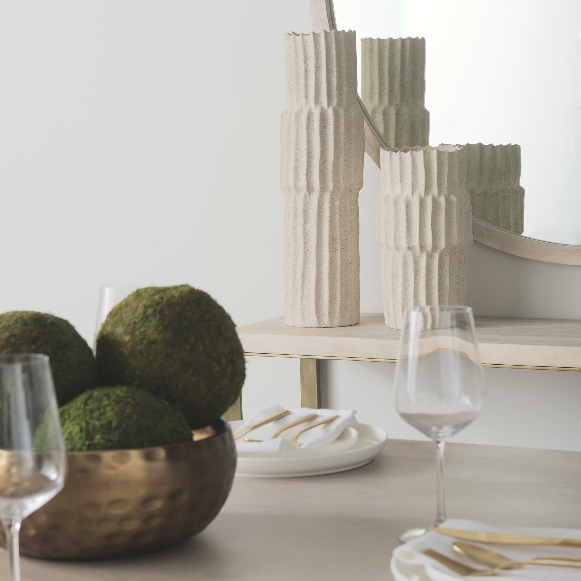 Cardon 14.4H Cream Ceramic Vase — product photograph