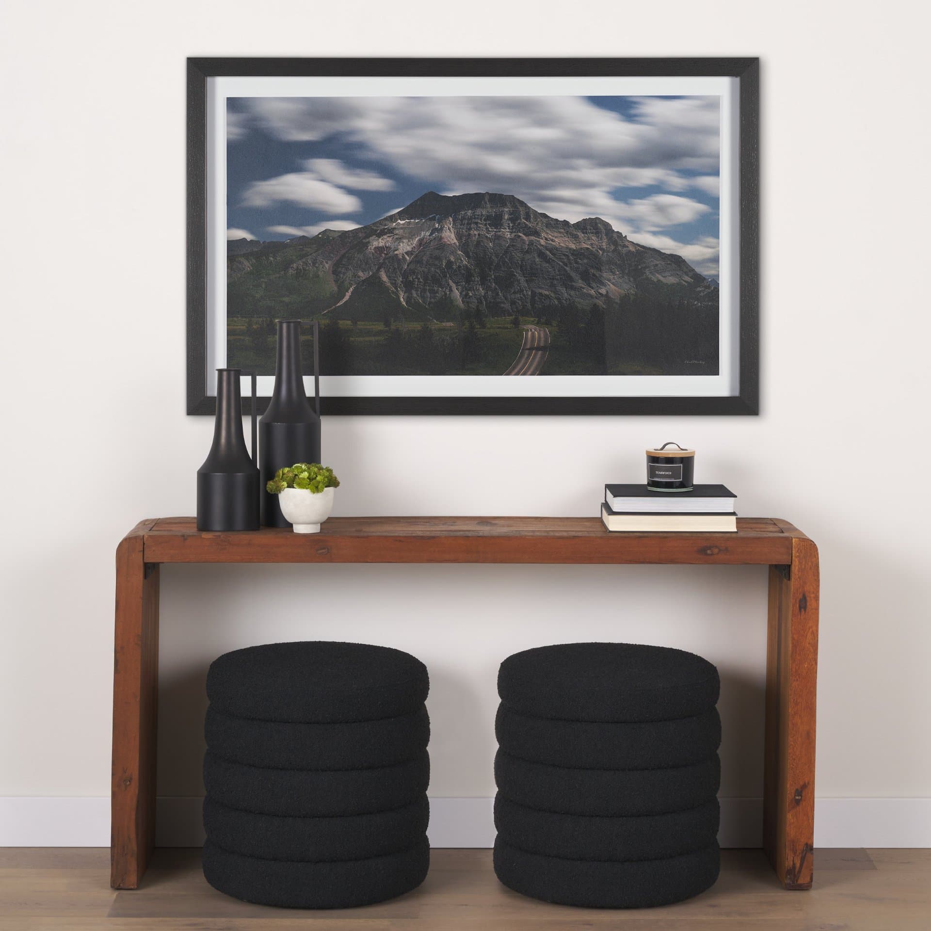 Road Home by Chad Mackay Textured FramedPhoto Print Matted under Glass — in a styled room