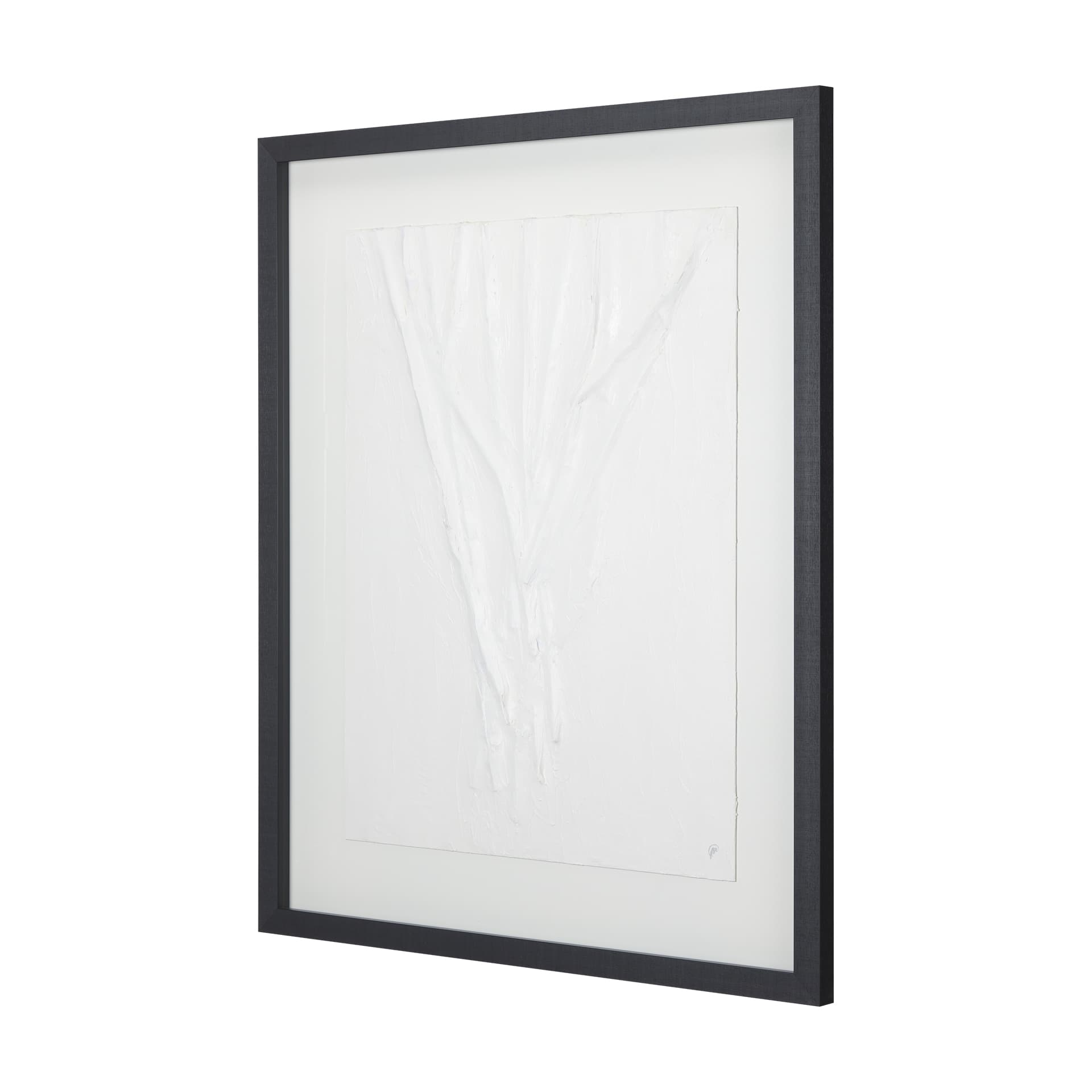 White Vines II by Studio M a handmade Original Framed 3D Textured Artwork under Glass — product photograph