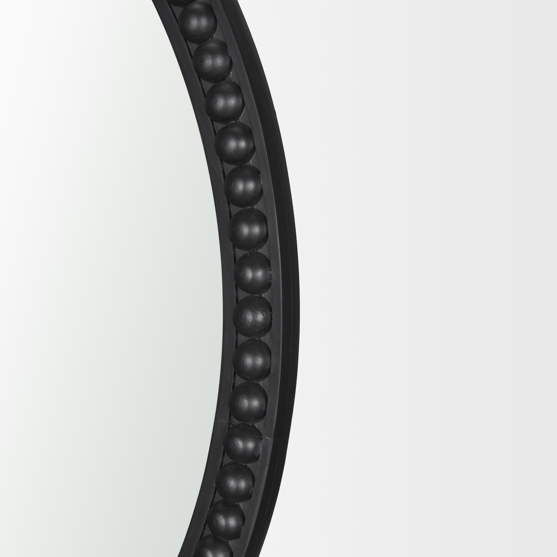 Roan Black Wood Beaded Wall Mirror — product photograph
