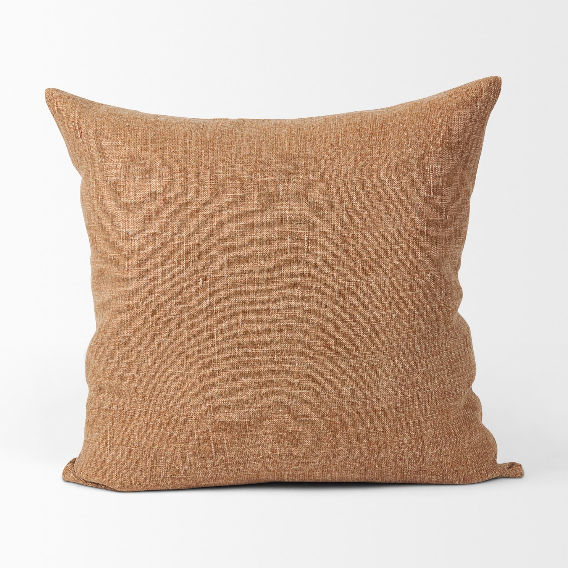 Jack 22x22 Rust Linen Square Decorative Pillow Cover w/Down Filler — product photograph