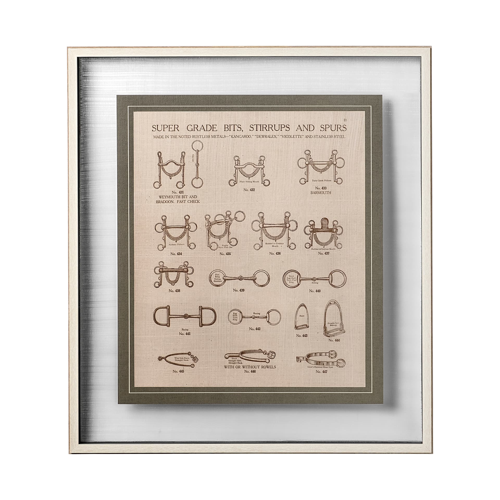 Equine Riding Gear I v2 by Mercana Studio Hand Embellished Framed Art Print Matted under Glass — product photograph