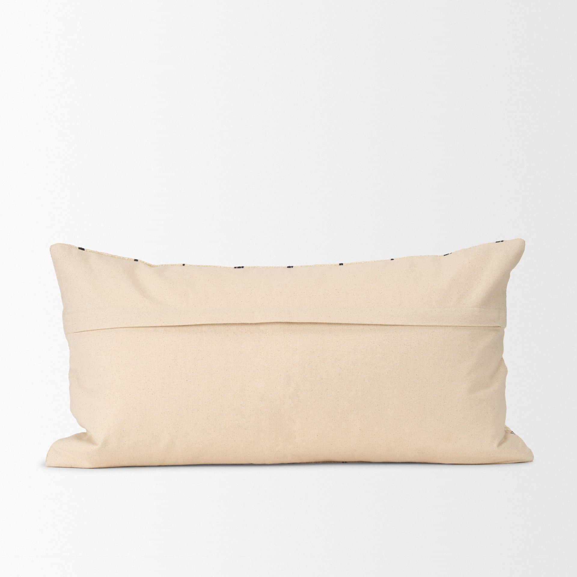 Jaela 14x26 Beige and Black Striped Lumbar Pillow Cover w/Down Filler — product photograph